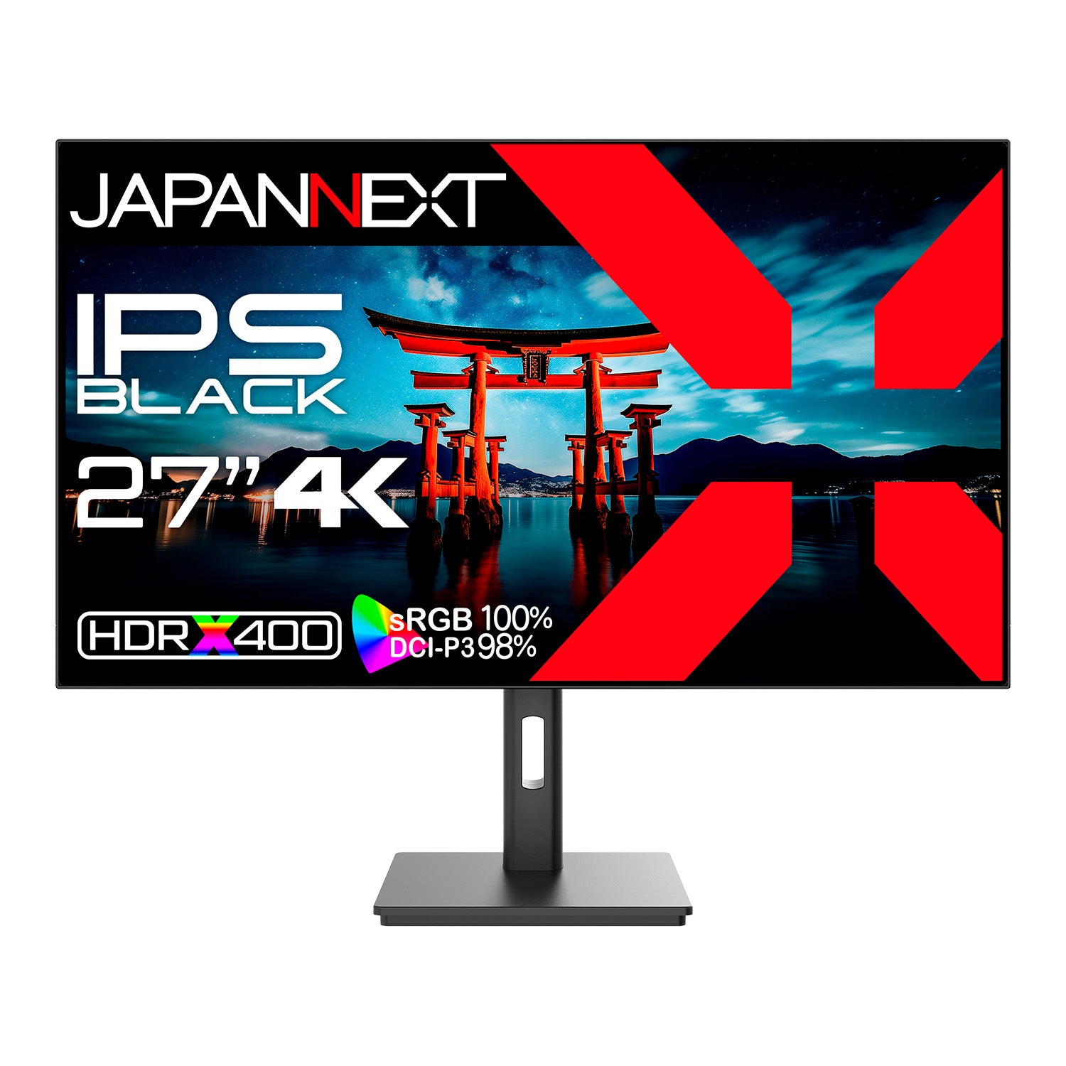 JAPANNEXT 27インチ IPS BLACKパネル搭載 4K(3840x2160)解像度 液晶モニター JN-272IPSB4FLUHDR  HDMI DP HDR400相当 sRGB 100% DCI-P3 98% 4辺フレームレスモデル PIP/PBP機能