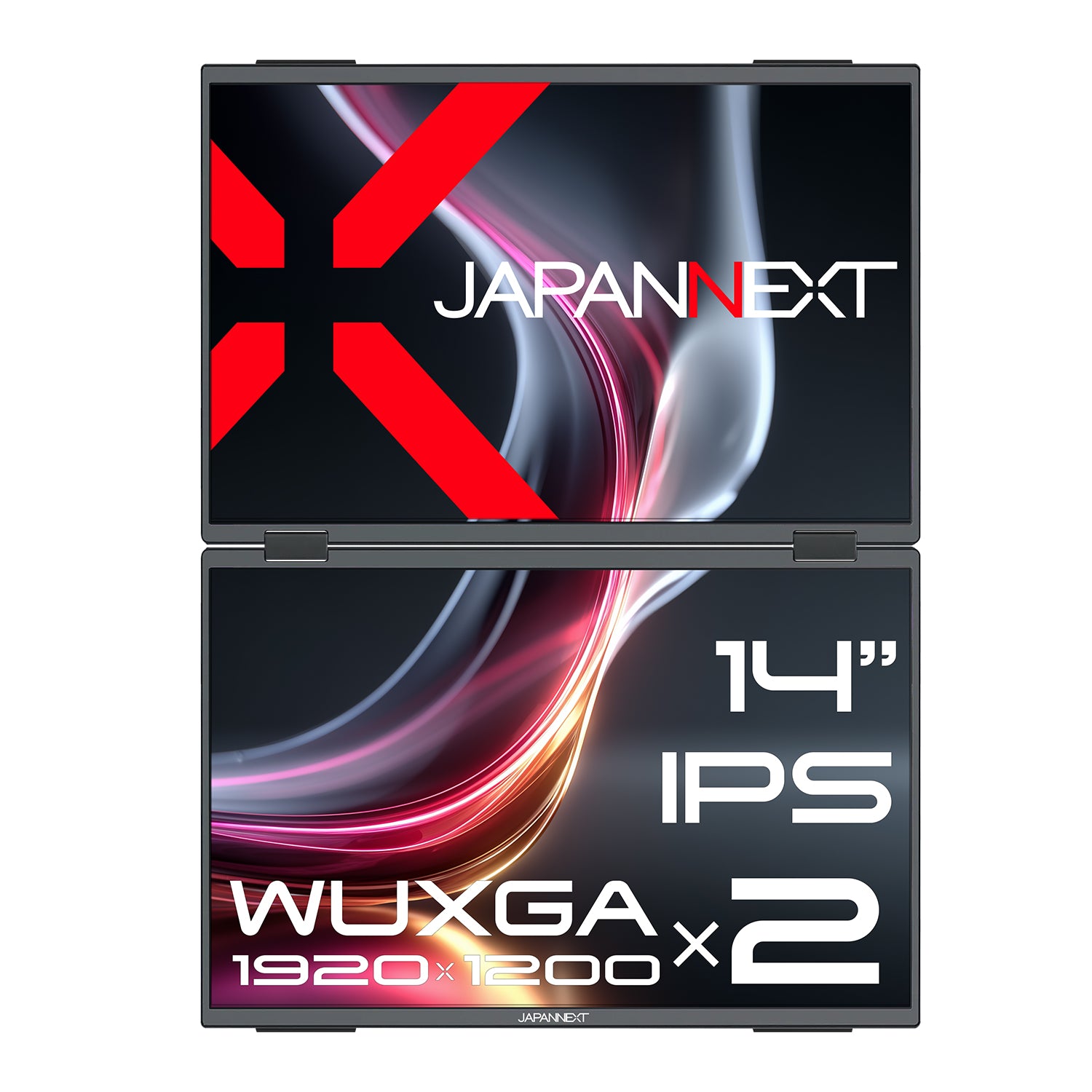 JAPANNEXT 14インチ IPSパネルx2搭載 WUXGA(1920x1200)解像度 デュアル 