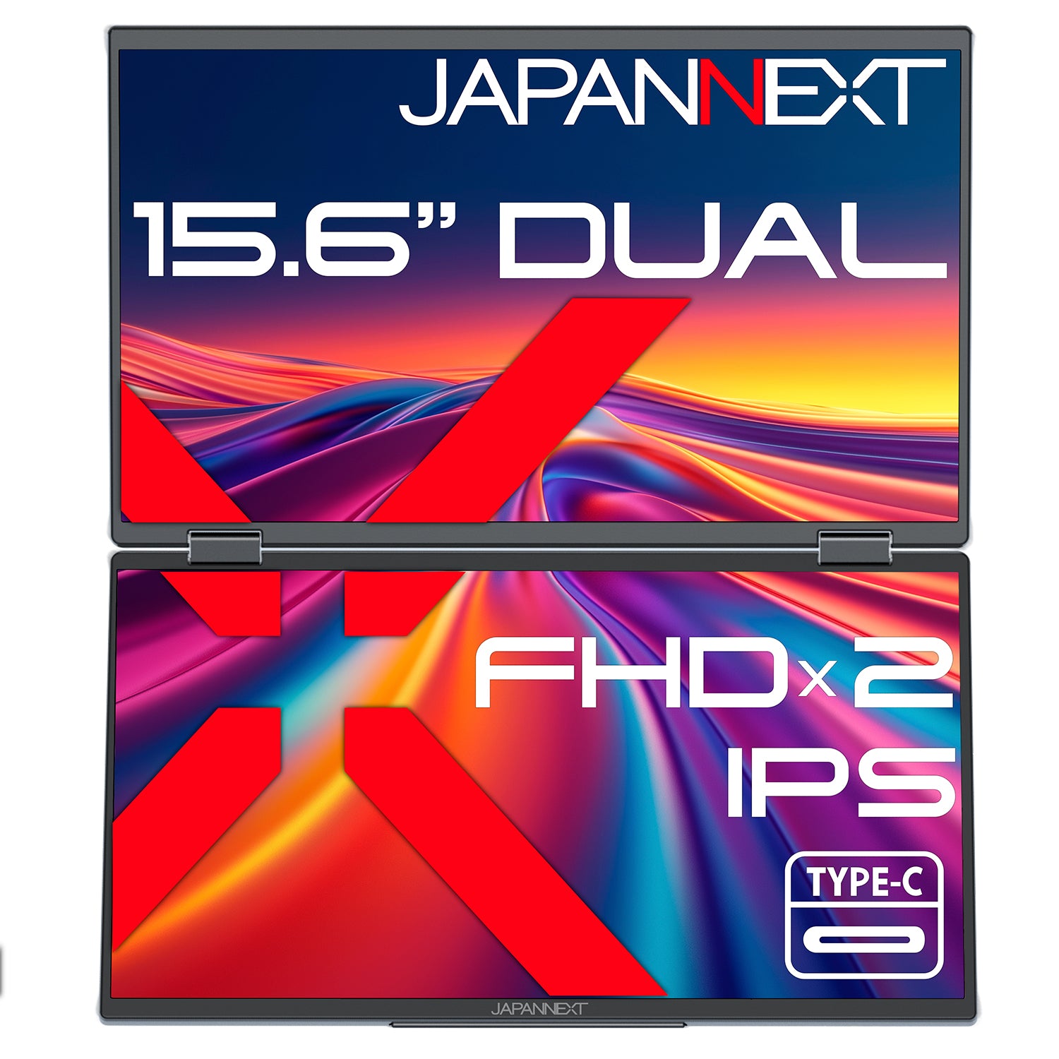 JAPANNEXT 15.6インチ IPSパネルx2搭載 フルHD(1920x1080)解像度 