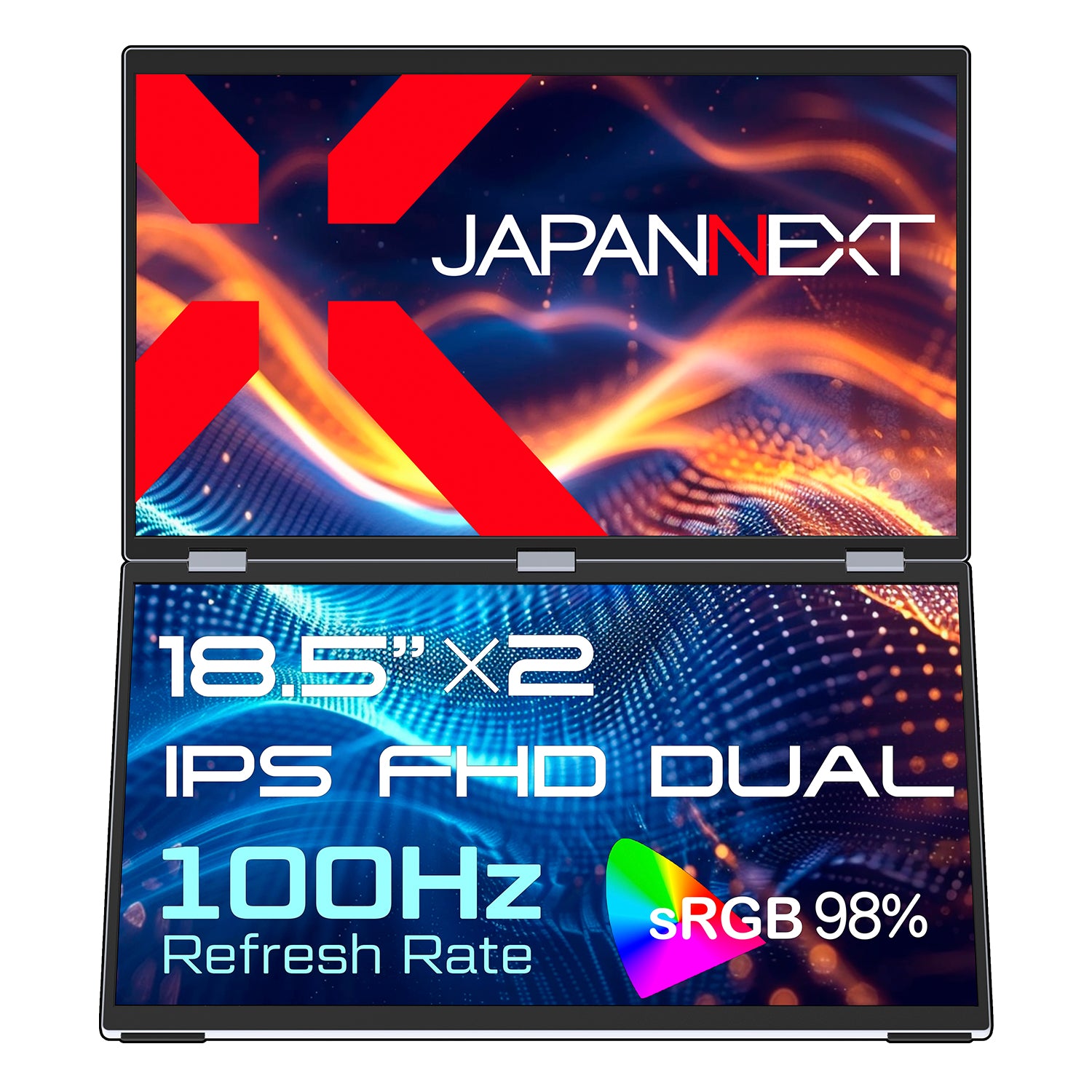 JAPANNEXT 18.5インチ IPSパネルx2搭載 フルHD(1920x1080)解像度 