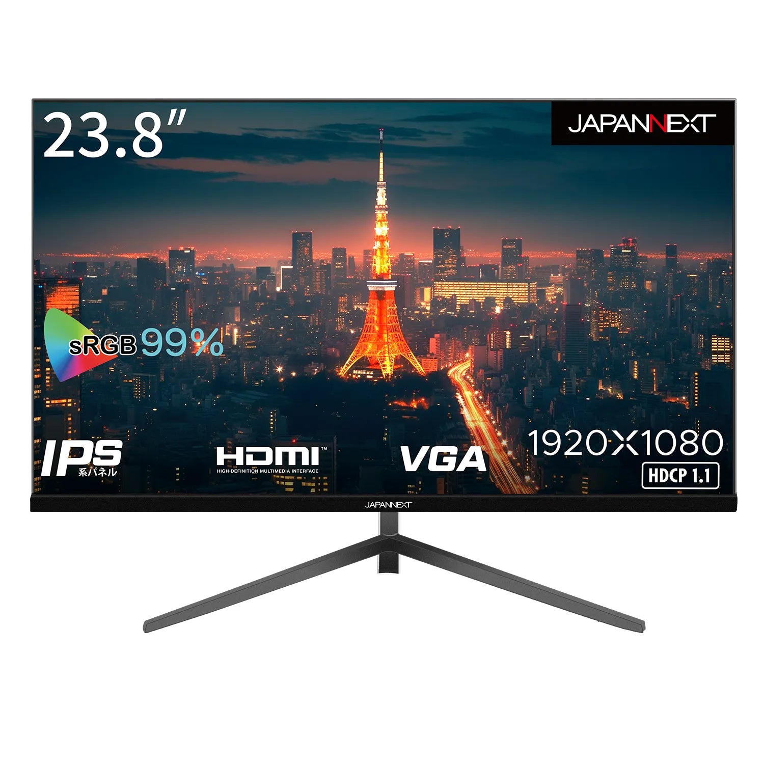 JAPANNEXT 23.8インチIPSパネル搭載 フルHD液晶モニター JN-IPS2380FHD