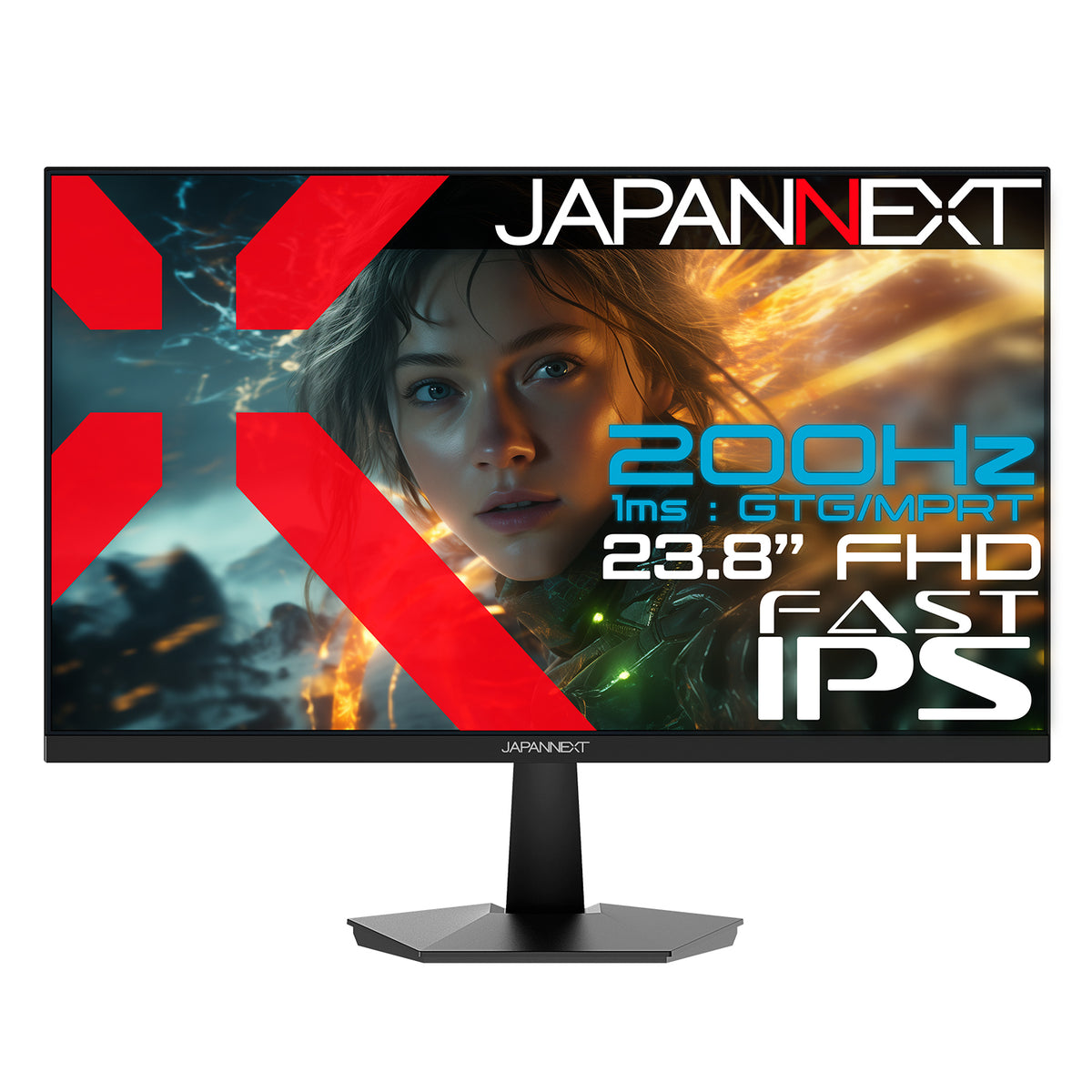 JAPANNEXT 23.8インチ FAST IPSパネル搭載 200Hz/1ms(GTG:OD時/MPRT 