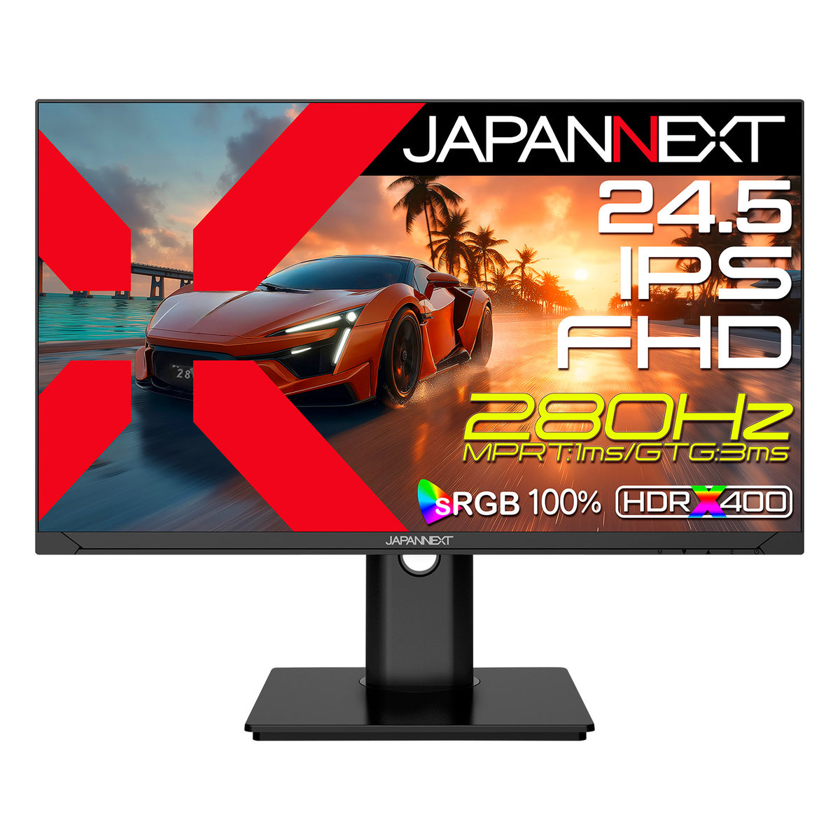 JAPANNEXT 24.5インチ IPSパネル搭載 280Hz/1ms(MPRT)対応 フルHD 