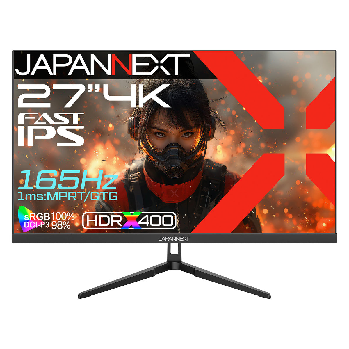 JAPANNEXT 27インチ FAST IPSパネル搭載 165Hz/1ms(MPRT)対応 4K 