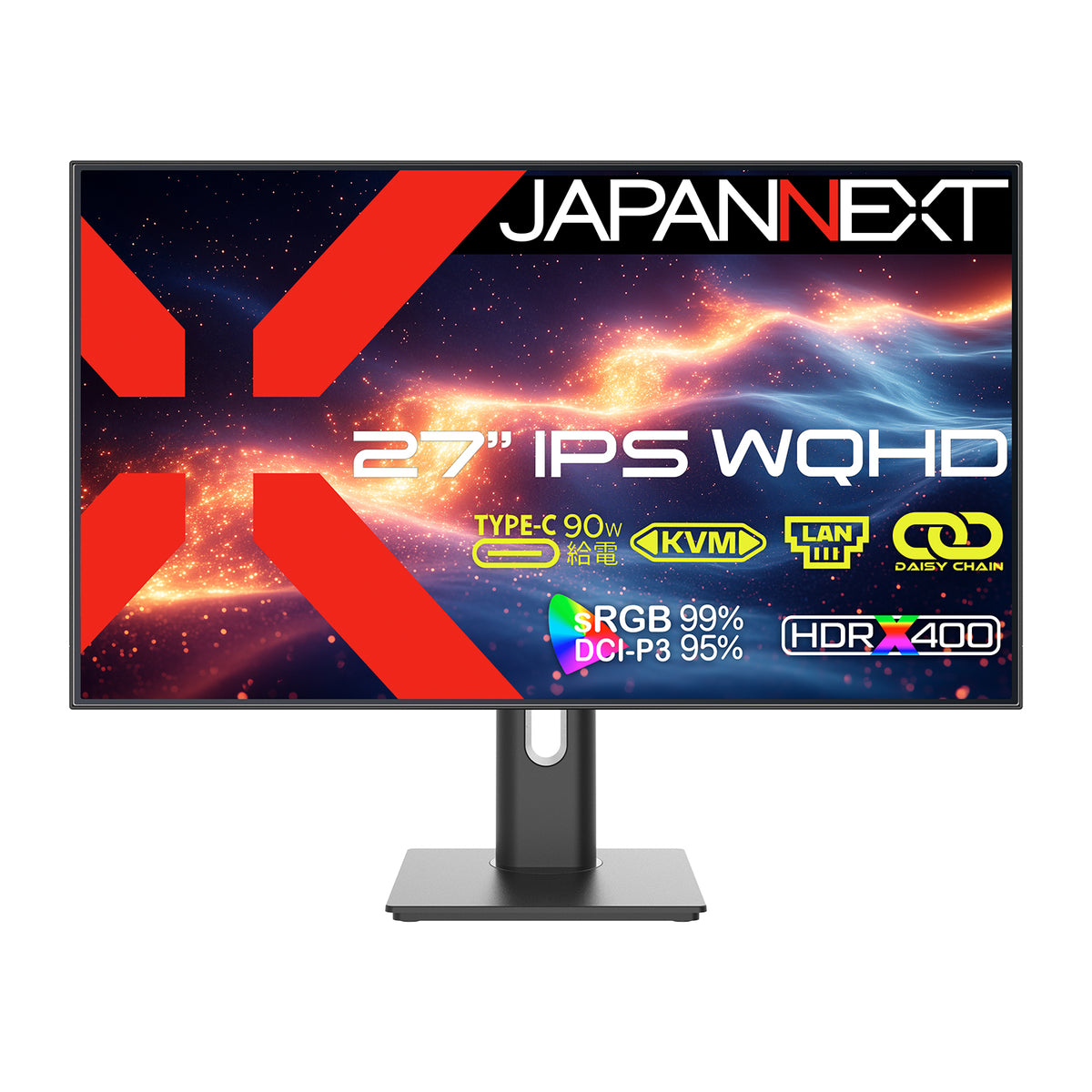 JAPANNEXT 27インチ IPSパネル搭載 WQHD(2560x1440)解像度 液晶 