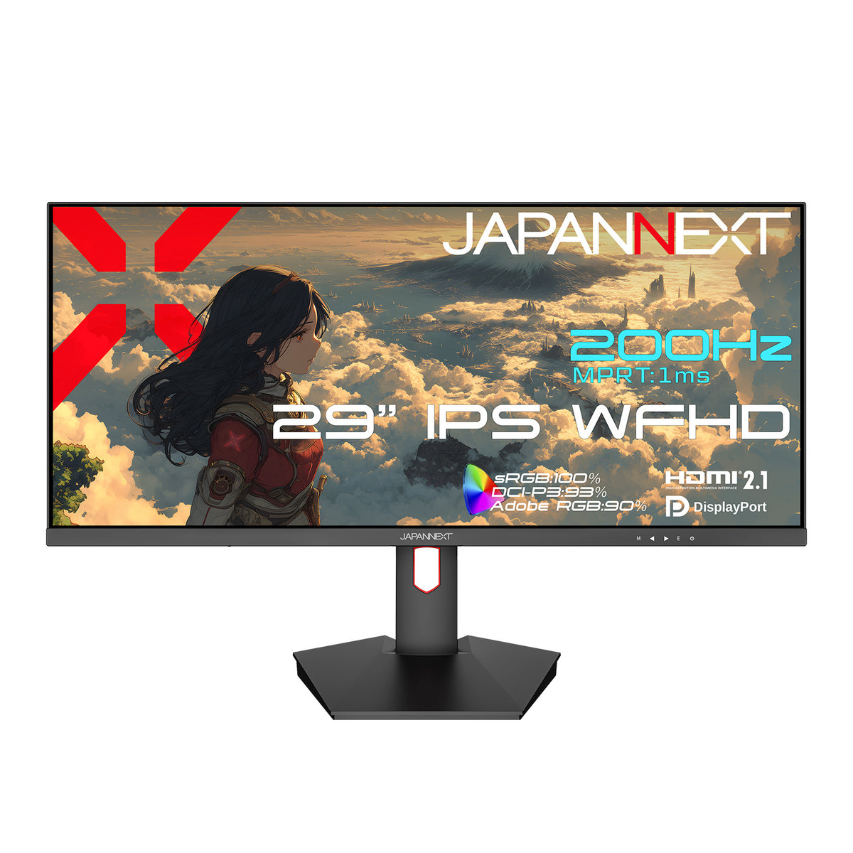 JAPANNEXT 29インチ IPSパネル搭載 200Hz/1ms(MPRT)対応 ワイドフルHD 