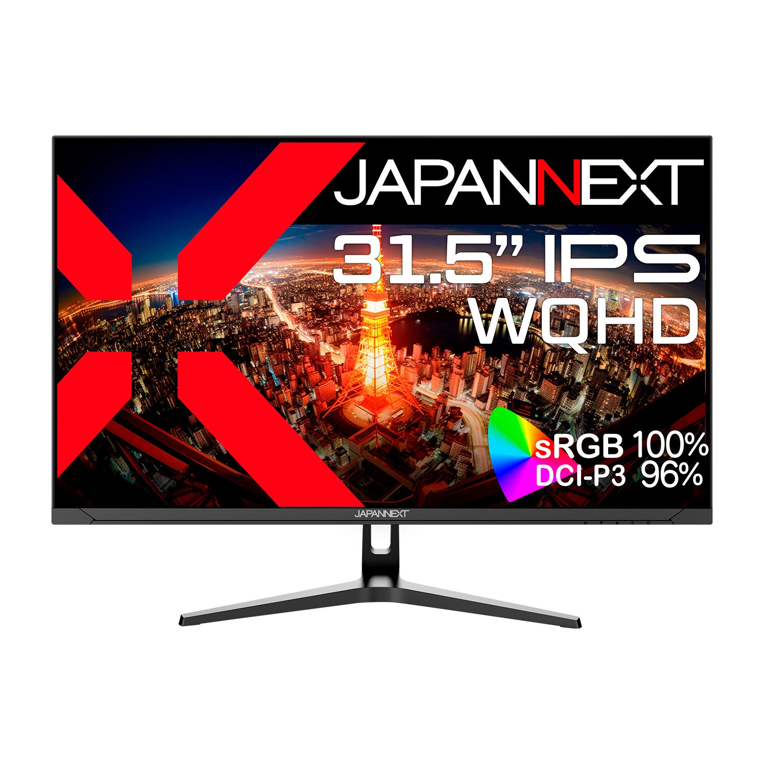 JAPANNEXT 31.5インチ IPSパネル搭載 WQHD(2560x1440)解像度 液晶モニター JN-IPS315WQHDR-C65W  HDMI DP USB Type-C(最大65W給電) HDR sRGB:100% DCI-P3:96% KVM機能搭載