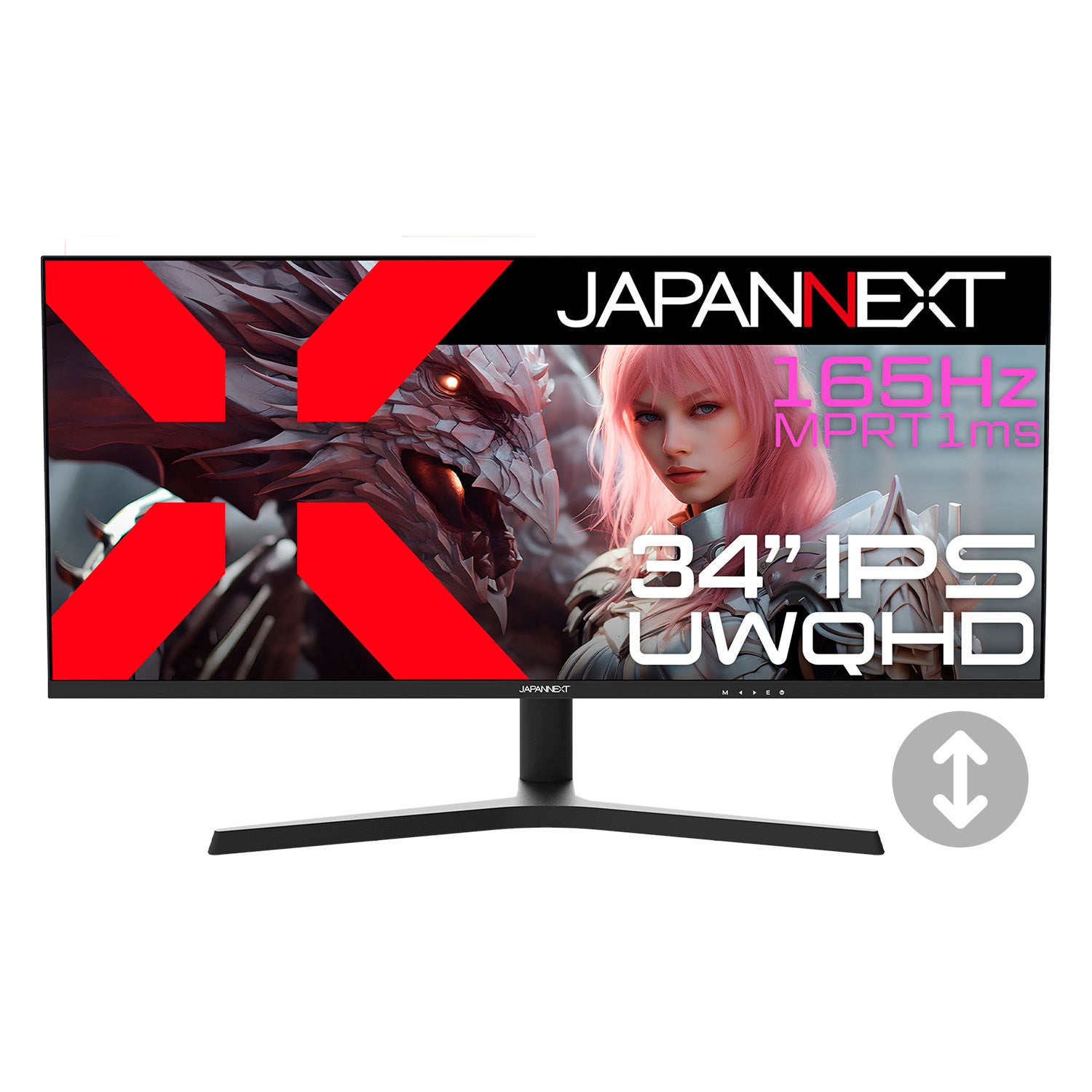 JAPANNEXT 34インチ IPSパネル搭載 165Hz対応 UWQHD(3440x1440)解像度 