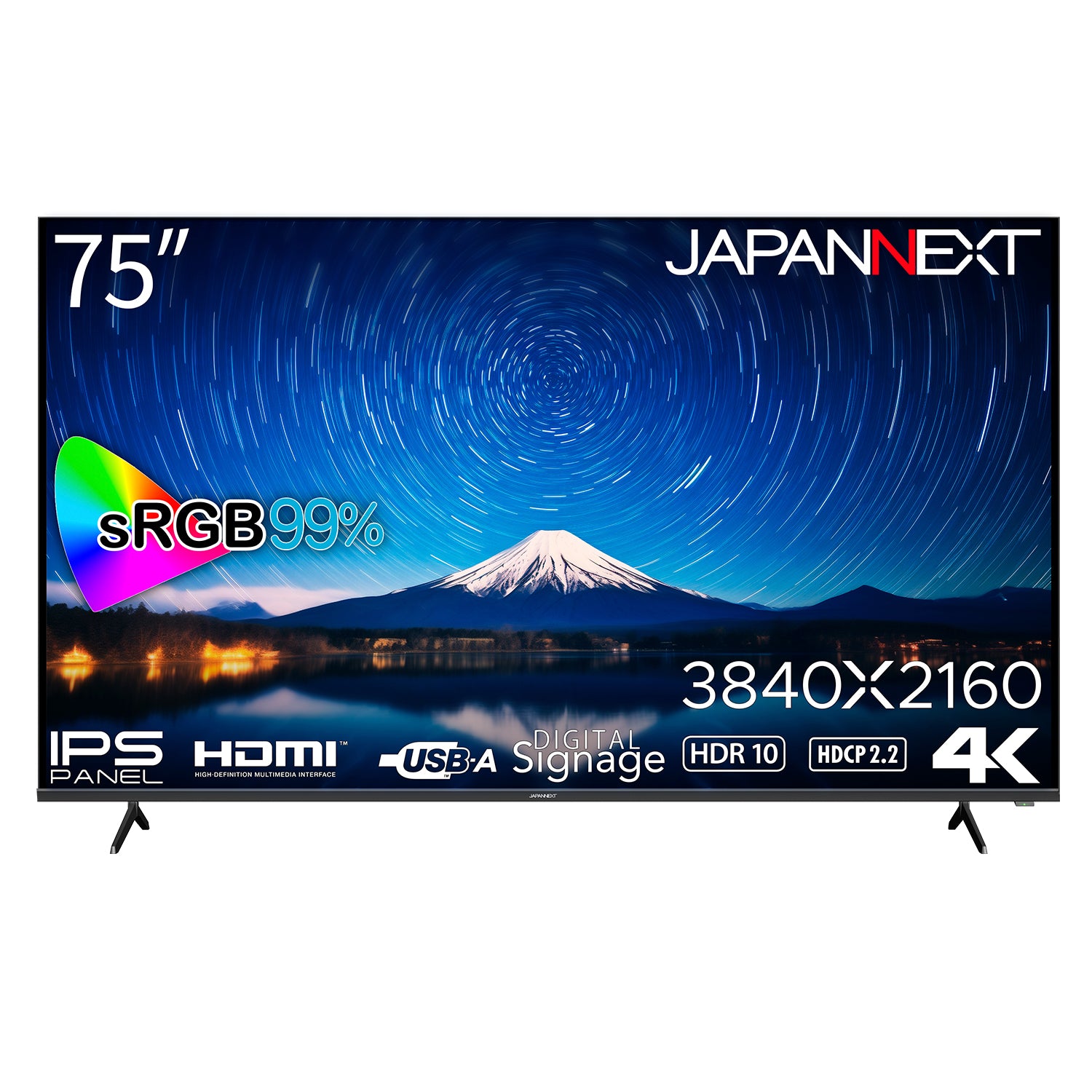 JAPANNEXT 75インチ IPSパネル搭載 大型4K液晶モニター JN-IPS7500UHDR 
