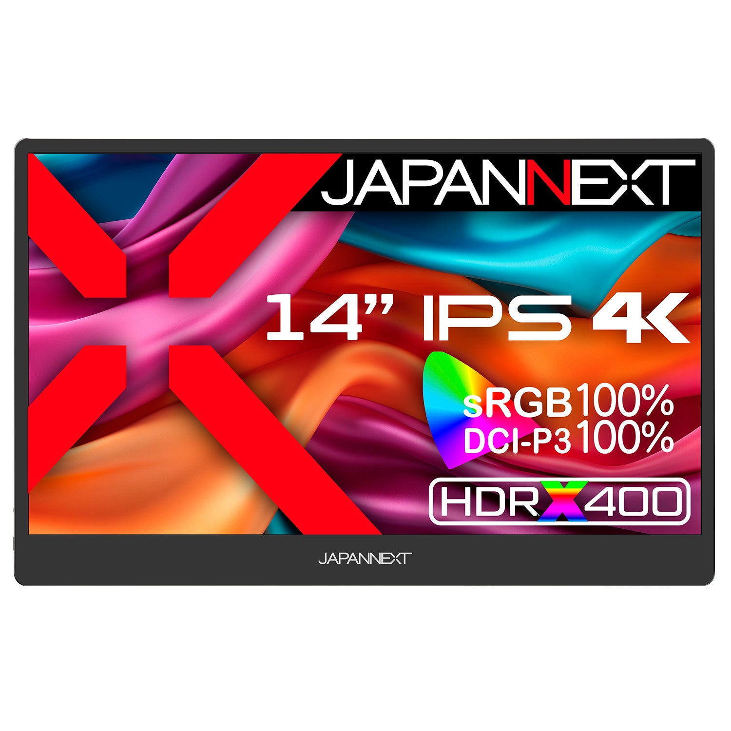 JAPANNEXT 14インチ IPSパネル搭載 4K(3840x2160)解像度 モバイルモニター JN-MD-IPS140UHDR USB  Type-C miniHDMI HDR400相当 sRGB:100% DCI-P3:100% スマートケース付き