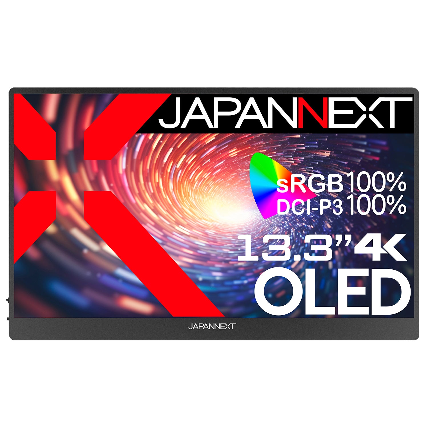 JAPANNEXT 13.3インチ 有機EL(OLED)パネル搭載 4K(3840x2160)解像度 モバイルモニター  JN-MD-OLED133UHDR miniHDMI USB Type-C HDR sRGB:100% DCI-P3:100% スマートケース付き