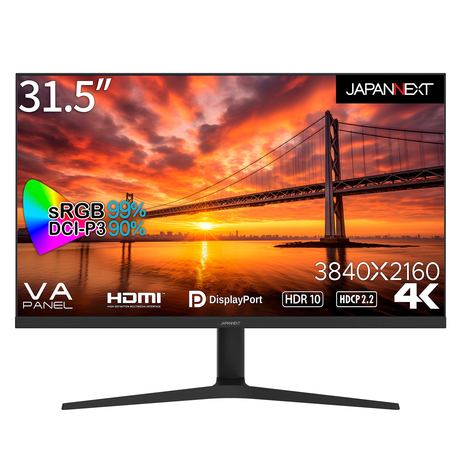 JAPANNEXT 31.5インチ 4K(3840 x 2160)液晶モニター JN-V3150UHDR-HSP 