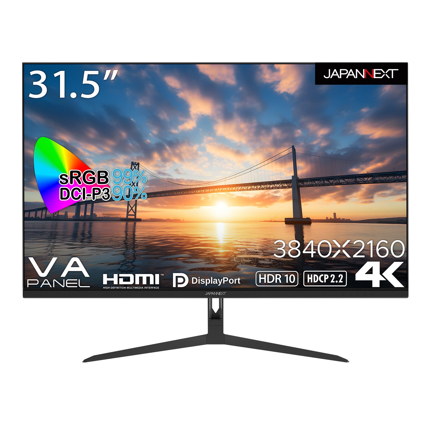 JAPANNEXT 31.5インチ 4K(3840 x 2160)液晶モニター JN-V3150UHDR HDMI 