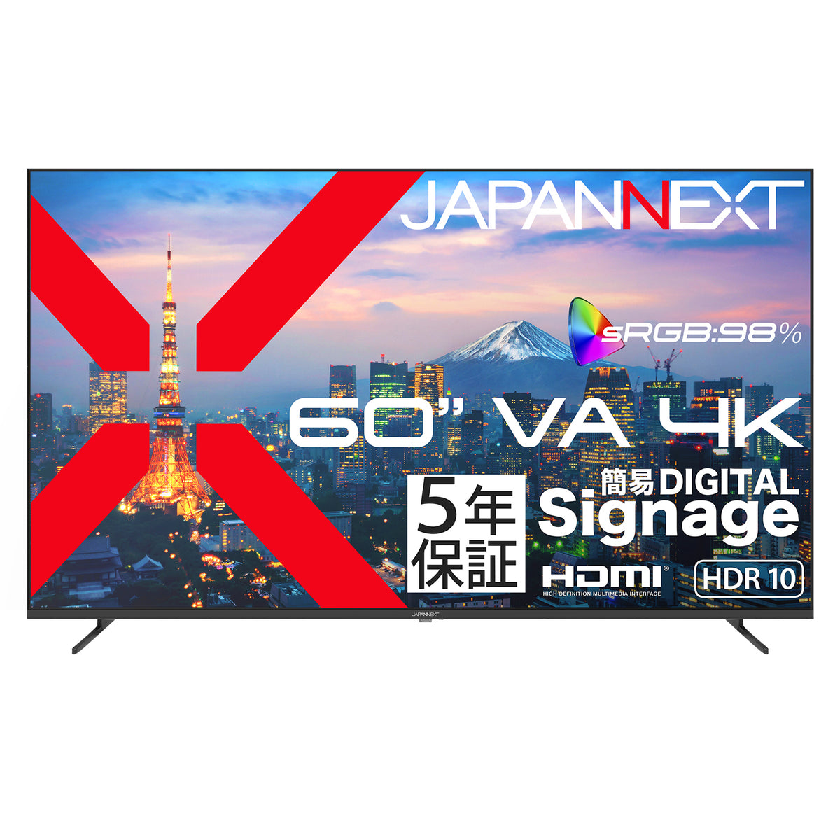 5年保証モデル】 JAPANNEXT 60インチ VAパネル搭載 4K(3840×2160 
