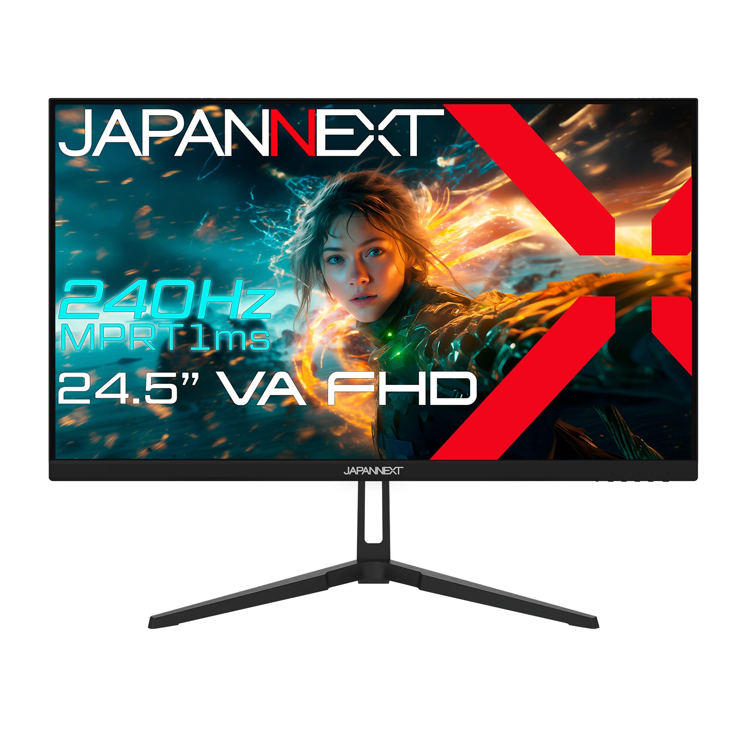 JAPANNEXT 24.5インチ VAパネル搭載 240Hz対応 フルHD(1920x1080)解像度 ゲーミングモニター  JN-VG245FHDR240 HDMI DP HDR 240Hz