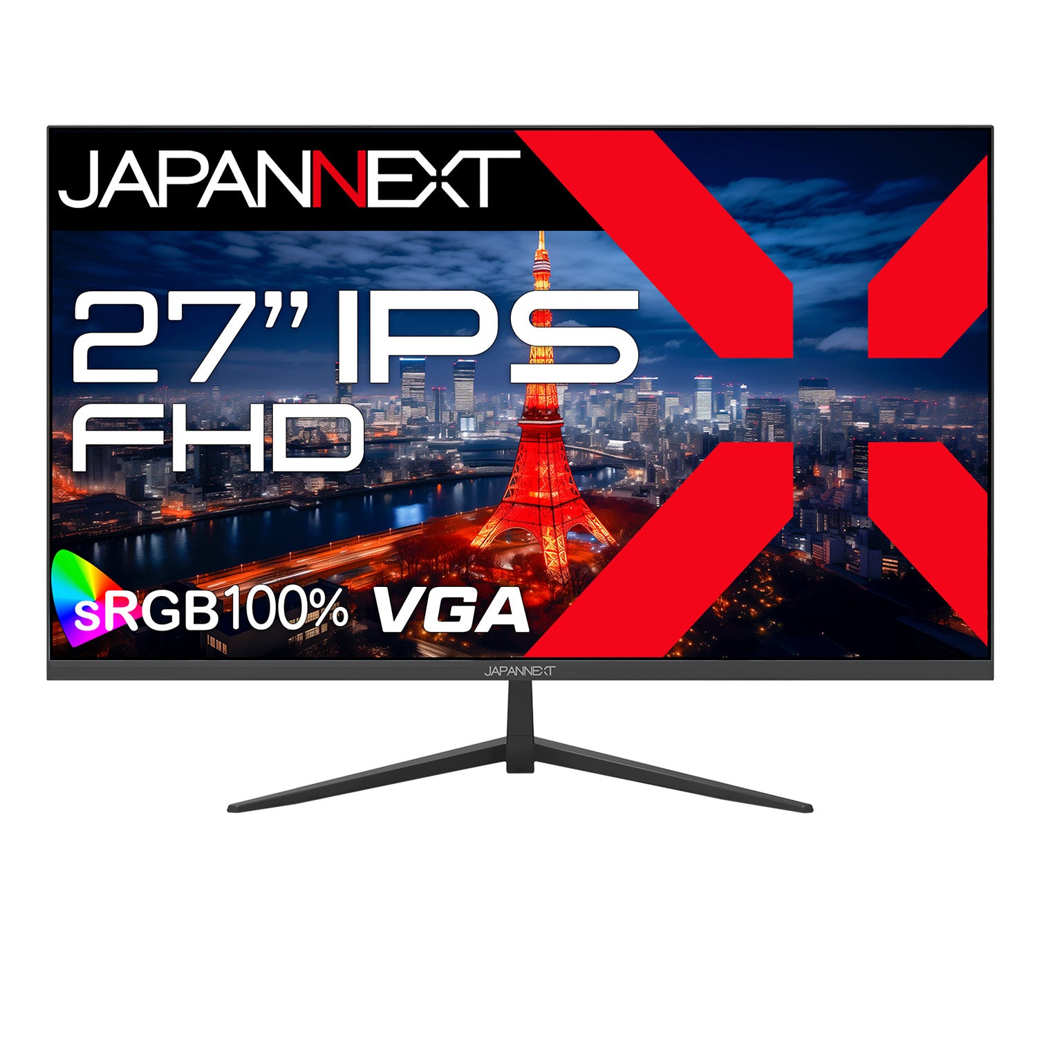 JAPANNEXT 27インチ IPSパネル搭載 フルHD(1920x1080)解像度 液晶モニター JN-IPS271FHD HDMI VGA  sRGB:100%