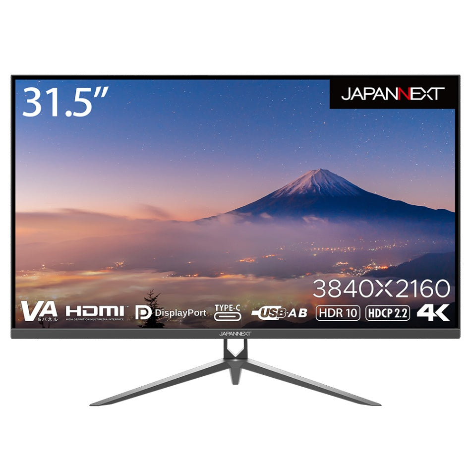 JAPANNEXT 31.5型 4K液晶モニター USB Type-C(最大65W給電対応） JN 