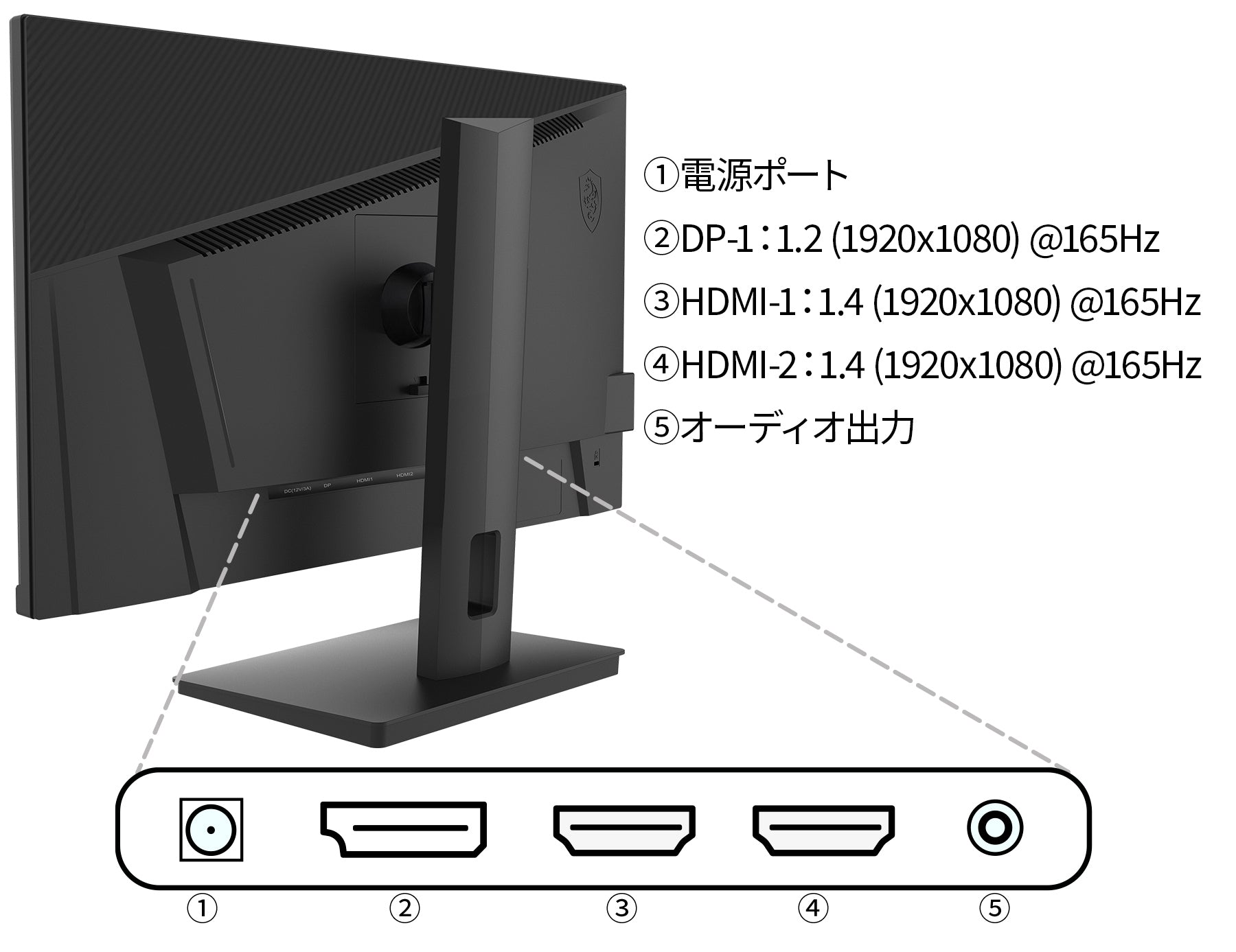 Amazon.co.jp限定】JAPANNEXT 23.8インチ 昇降式スタンド搭載 IPS フルHD(1920x1080)ゲーミングモニター  JN-238i165FHDR-HSP 1ms(MPRT) 165Hz リフレッシュレート対応 HDMI DP sRGB100% DCI-P3 91%