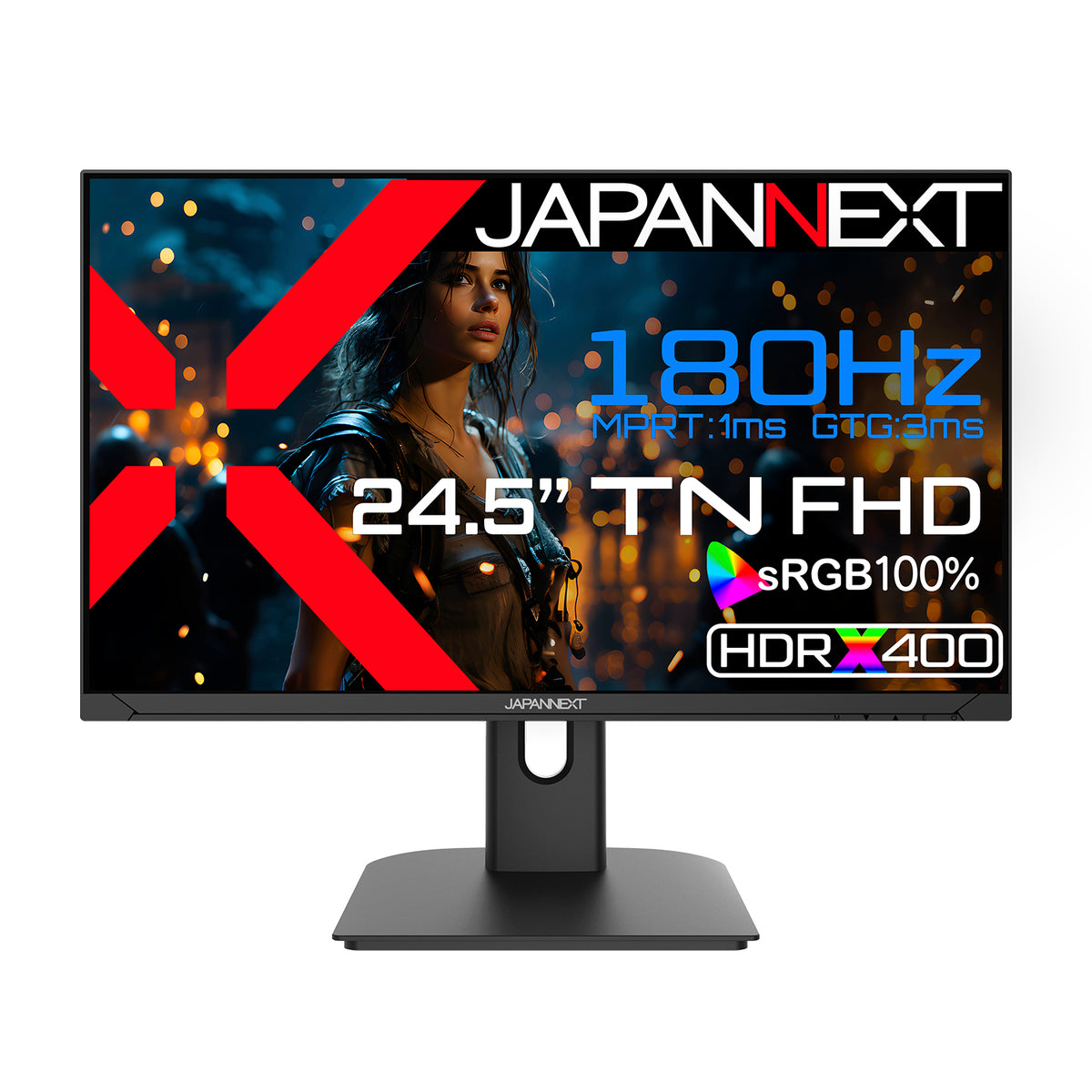 JAPANNEXT 24.5インチ TNパネル搭載 180Hz対応 フルHD(1920x1080 