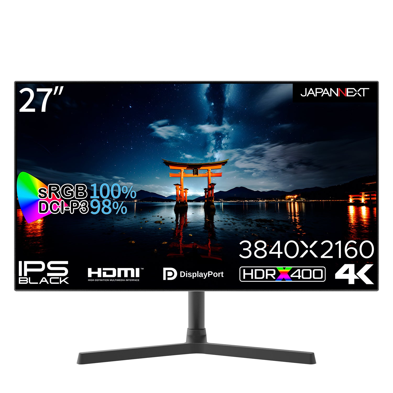 JAPANNEXT 27インチ IPS BLACKパネル搭載 4K(3840x2160)解像度 液晶