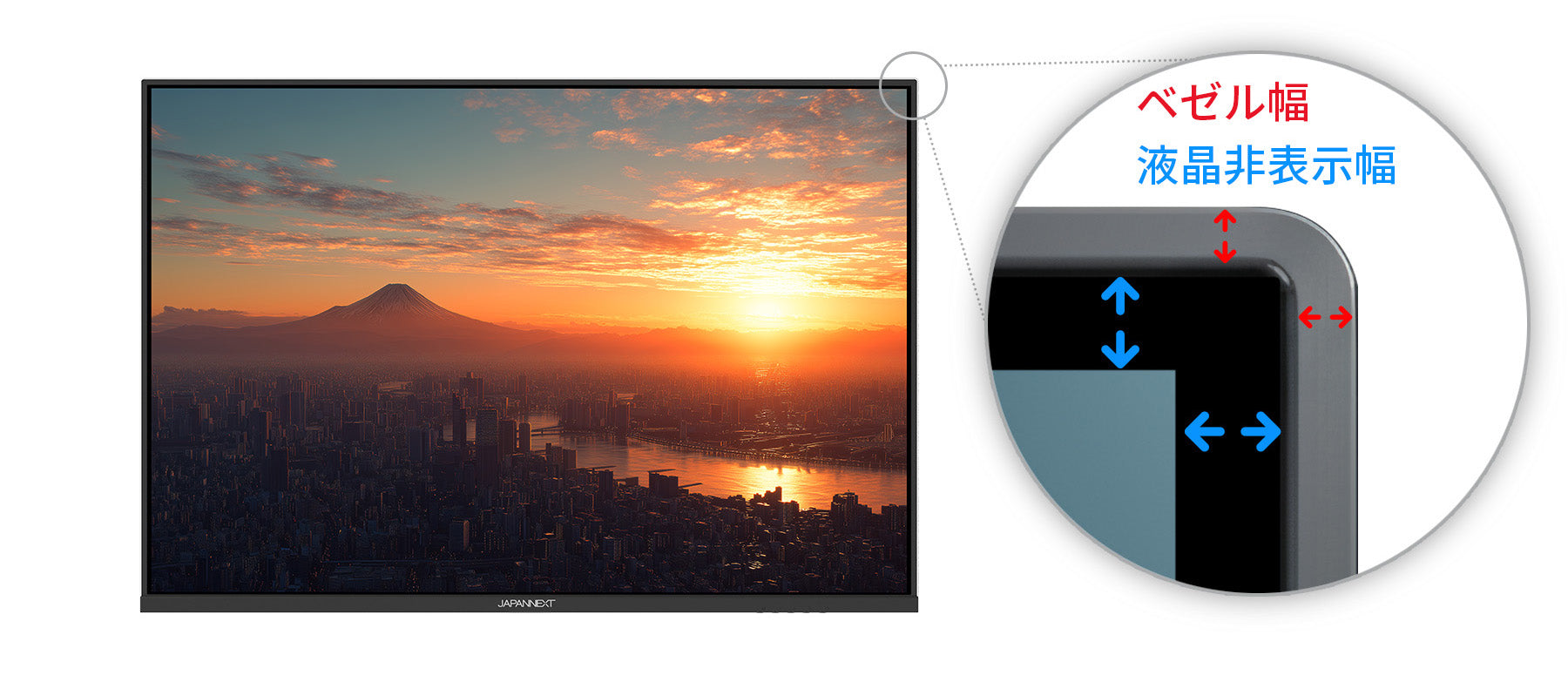 スタイリッシュなフレームレスデザイン