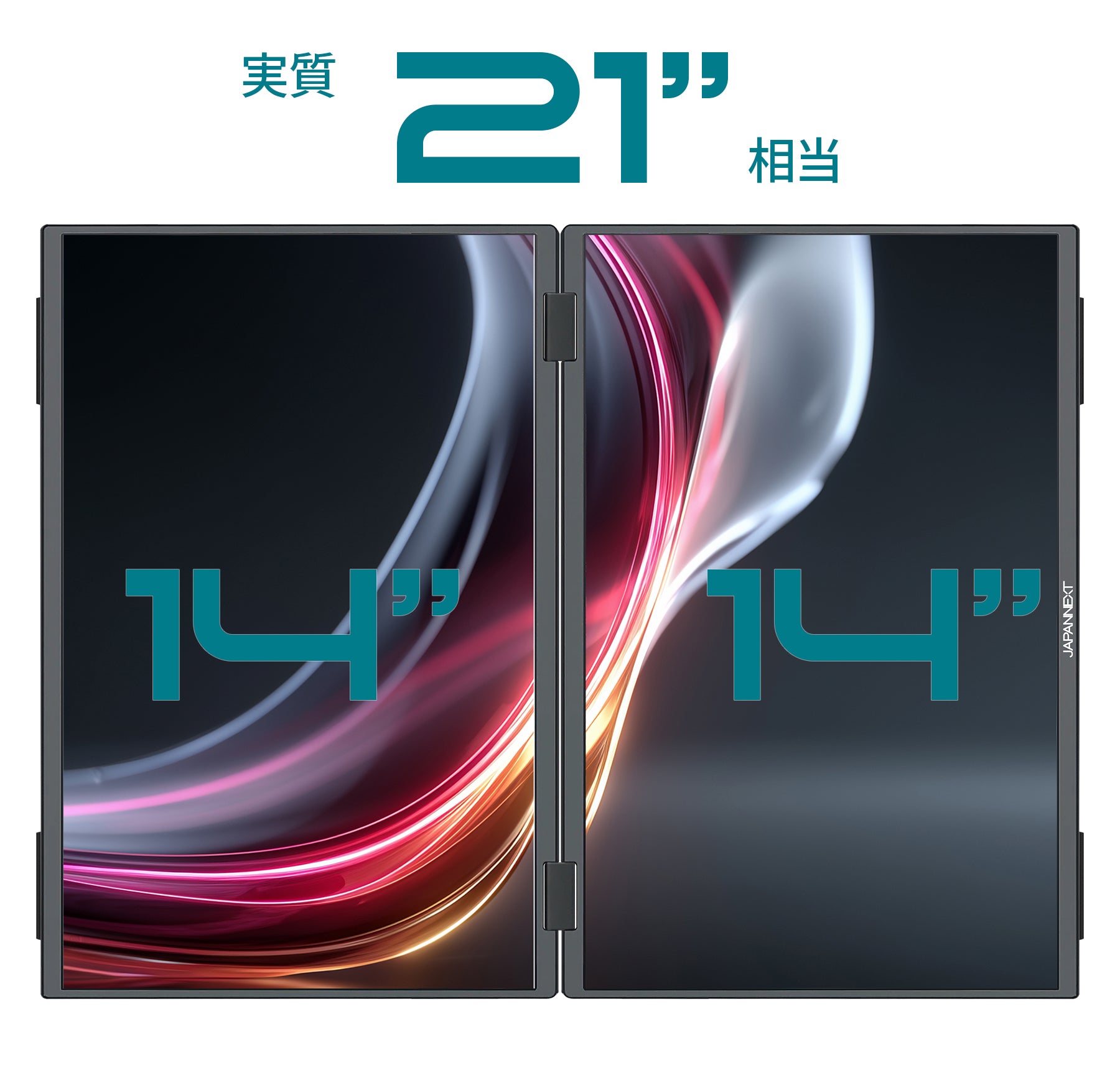 JAPANNEXT 14インチ IPSパネルx2搭載 WUXGA(1920x1200)解像度 デュアル