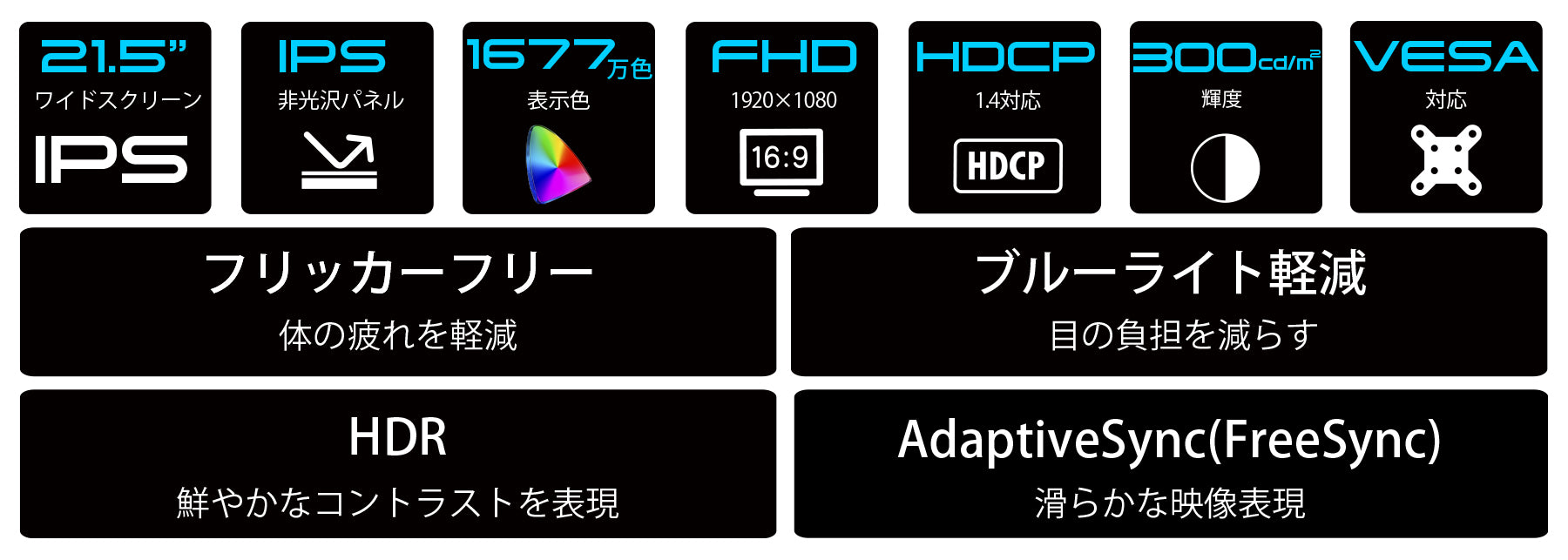 21.5インチ IPSパネル搭載液晶モニター