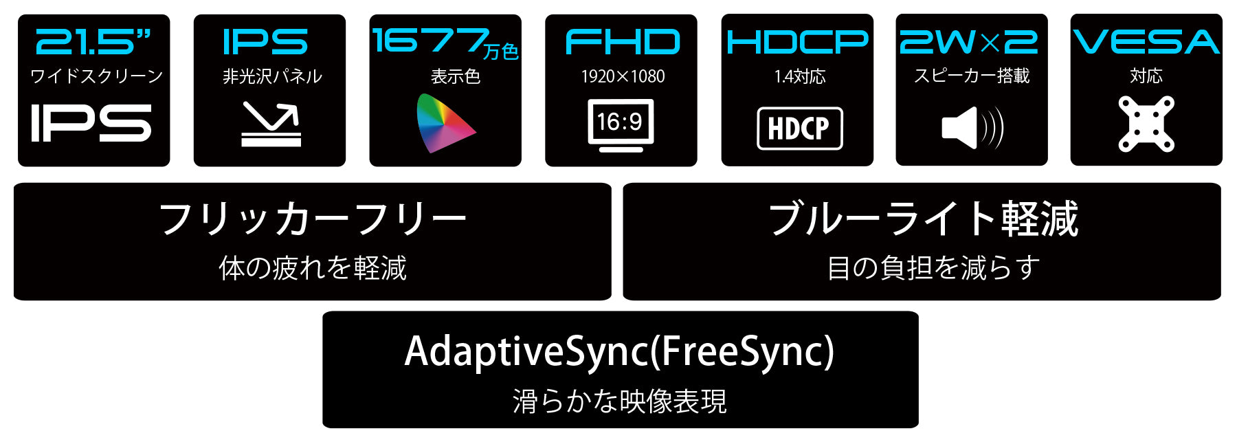 21.5インチ IPSパネル搭載液晶モニター