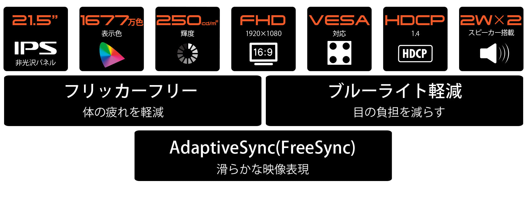 21.5インチ IPSパネル搭載液晶モニター