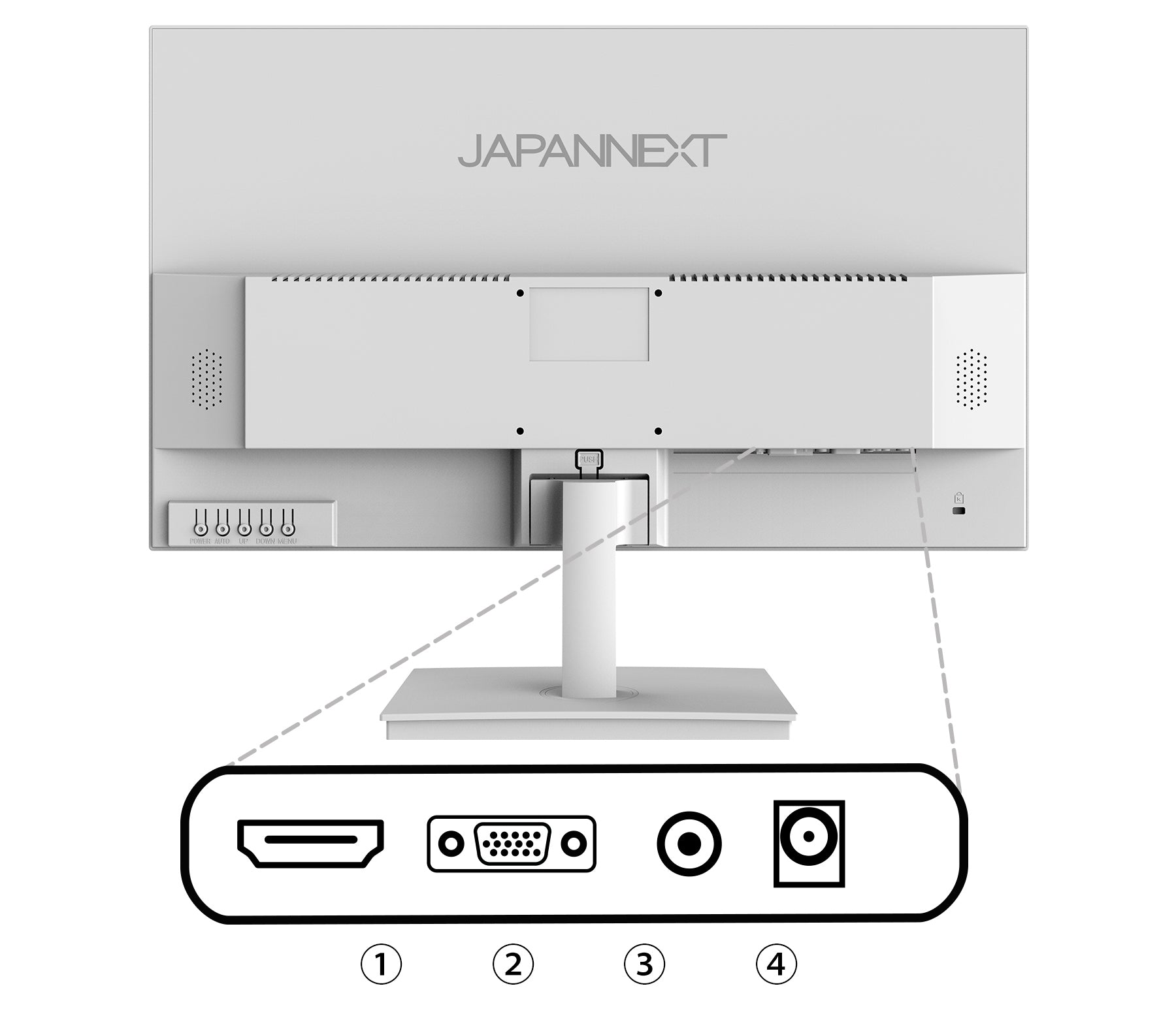 JAPANNEXT 21.5インチIPSパネル搭載 フルHD液晶モニター JN-IPS215FHDR-W HDMI VGA ホワイトカラー採用
