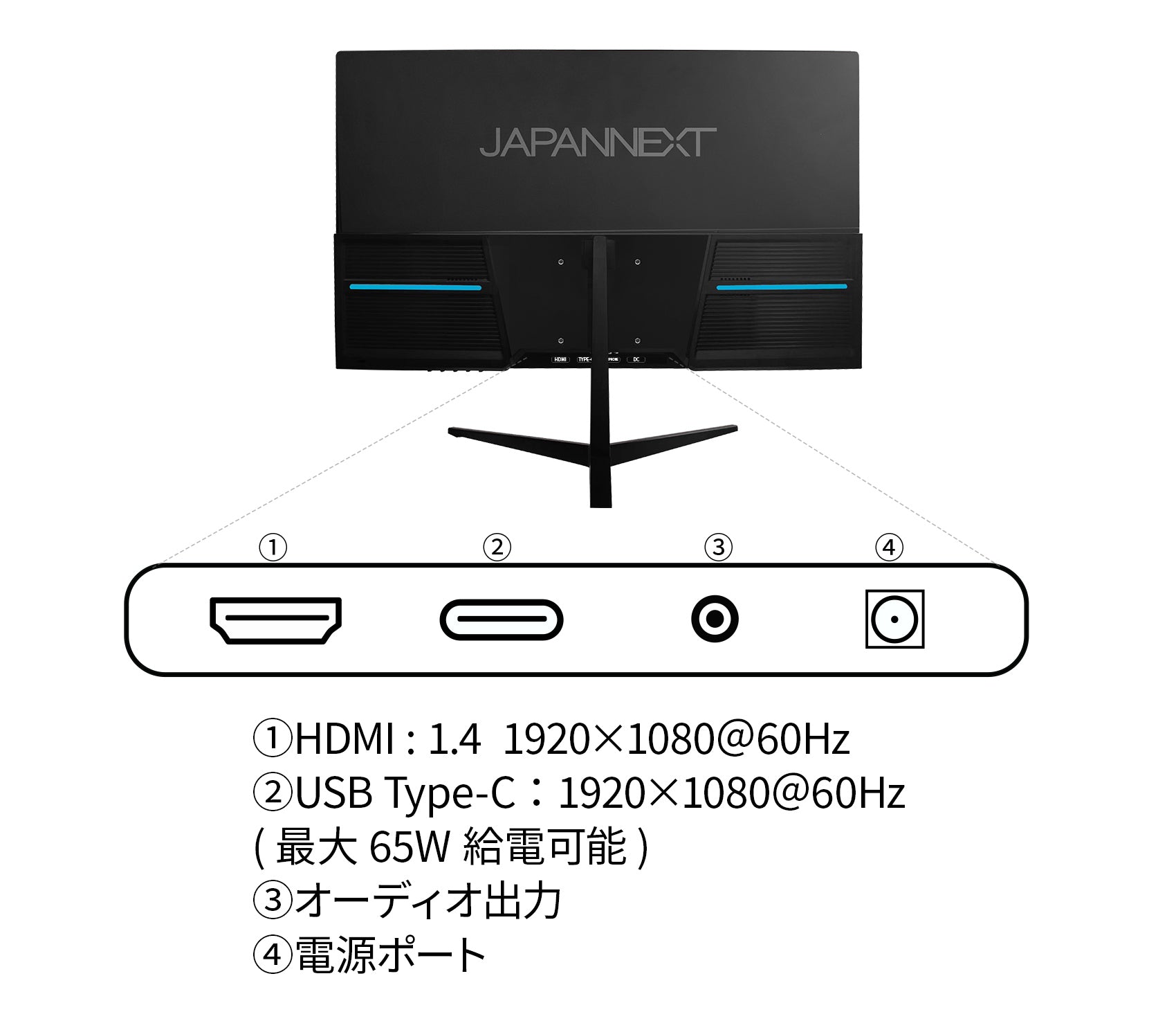 JAPANNEXT 23.8インチIPSパネル搭載 フルHD液晶モニター JN-IPS2380FHD