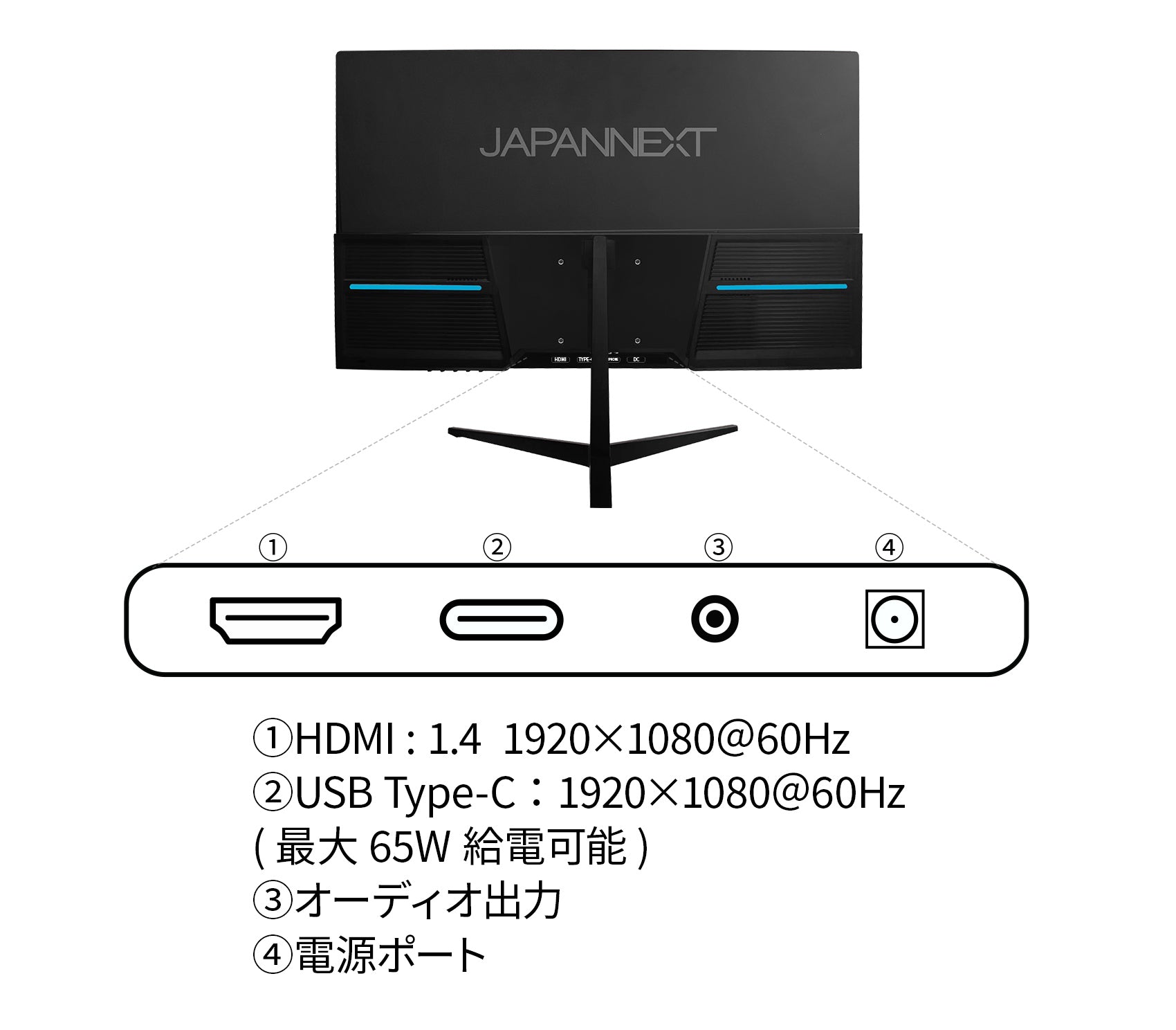 JAPANNEXT 23.8インチIPSパネル搭載 フルHD液晶モニター JN-IPS2380FHD 