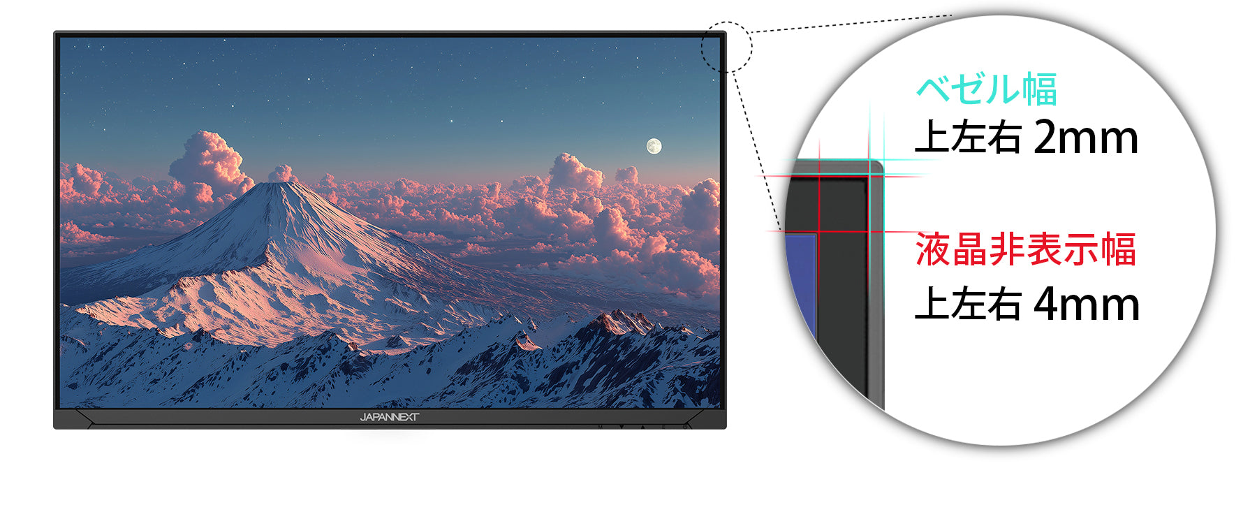 スタイリッシュなフレームレスデザイン