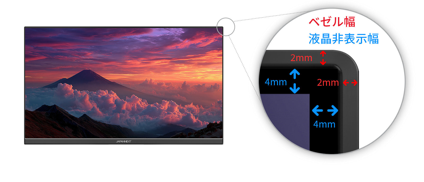 スタイリッシュなフレームレスデザイン