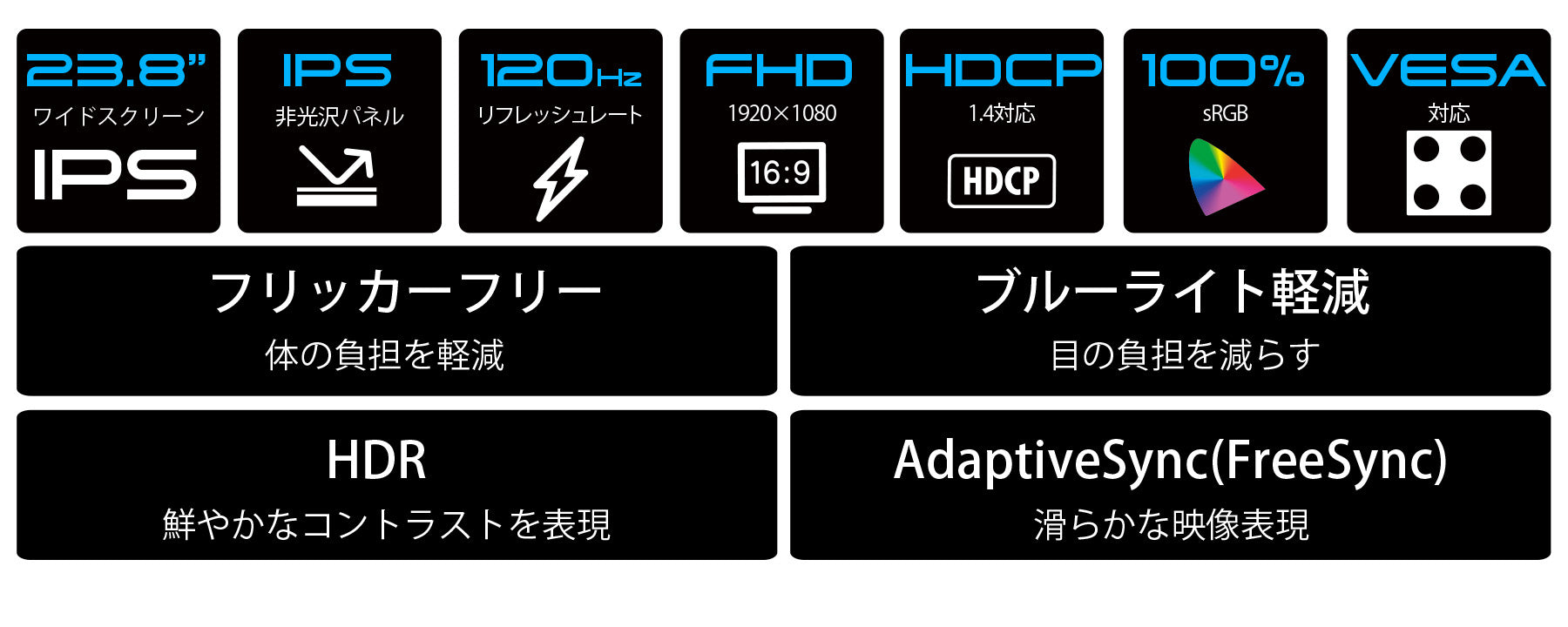 23.8インチ IPSパネル搭載120Hz対応液晶モニター