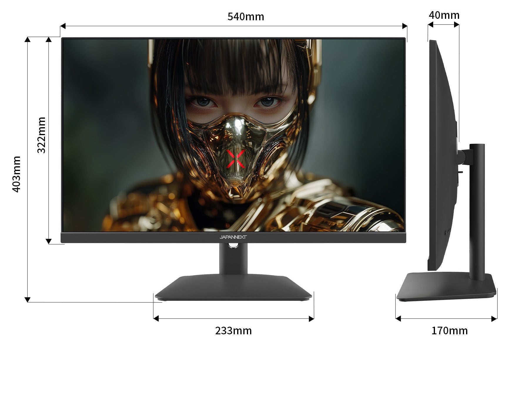 JAPANNEXT 23.8インチ IPSパネル搭載 180Hz/1ms(GTG:OD時)対応 WQHD