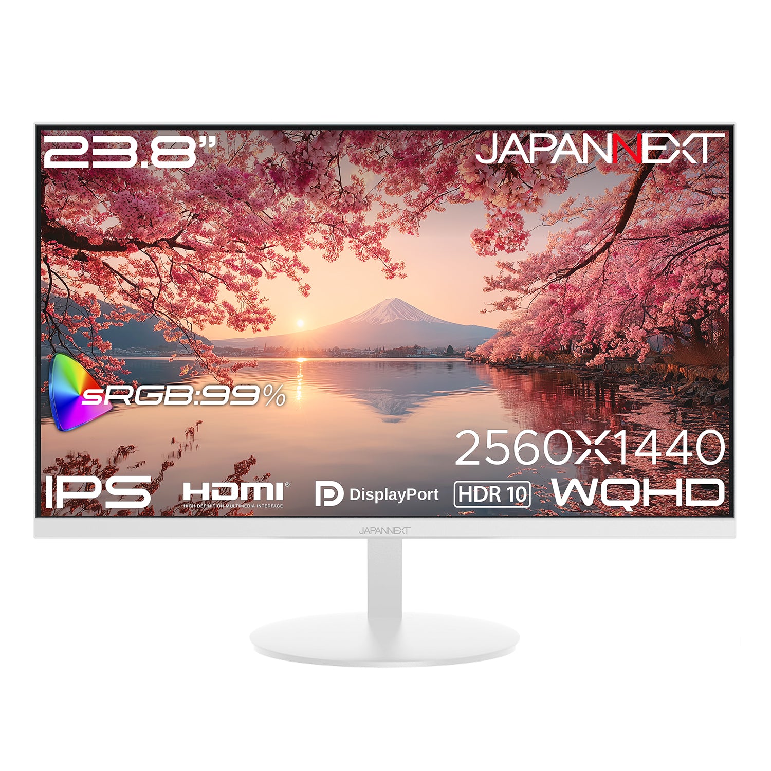 JAPANNEXT 23.8インチ IPSパネル搭載 WQHD(2560×1440)解像度 ホワイト