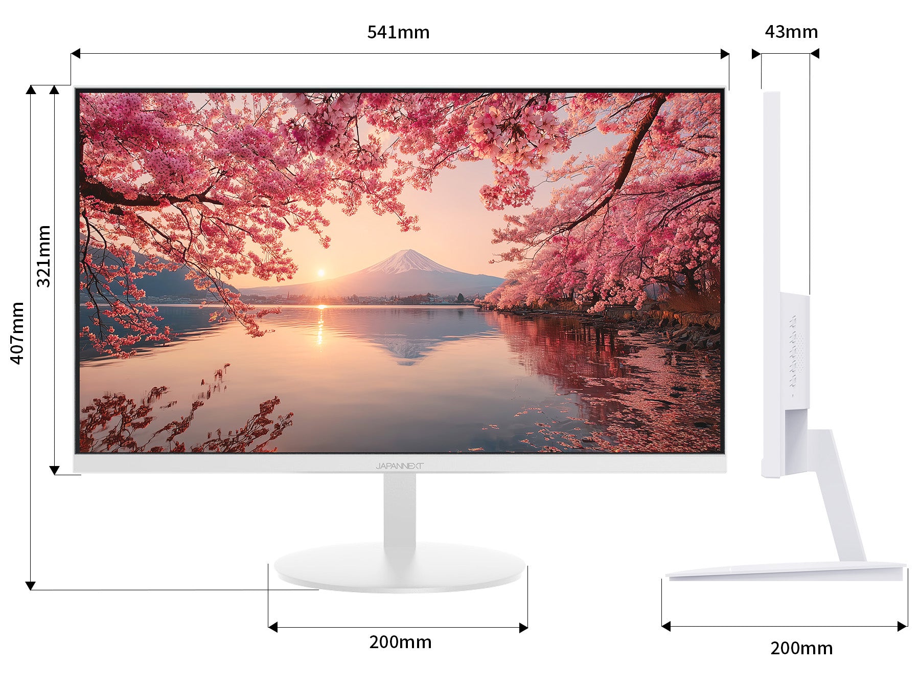 JAPANNEXT 23.8インチ IPSパネル搭載 WQHD(2560×1440)解像度 ホワイト