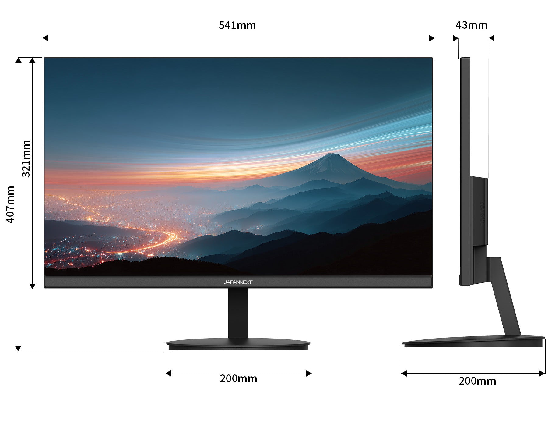 JAPANNEXT 23.8インチ IPSパネル搭載 WQHD(2560×1440)解像度 液晶