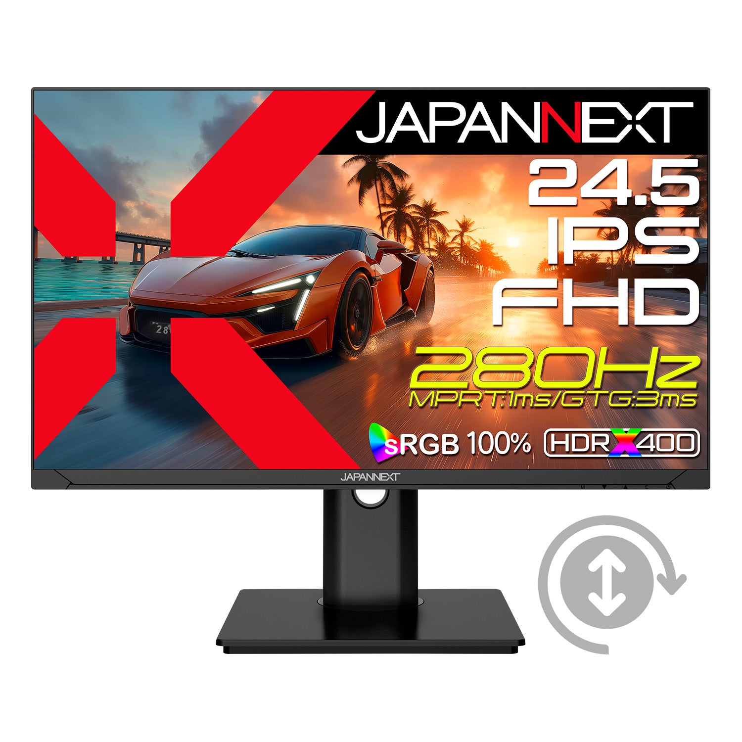 最終処分！美品24インチ 100Hz 5ms IPS ノングレアFHDモニター JAPANNEXT 24.5インチ TNパネル搭載 180Hz対応 フルHD(1920x1080