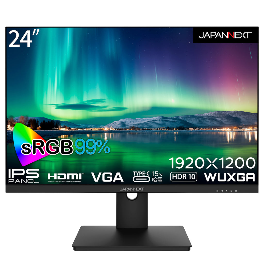 JAPANNEXT 24インチ IPSパネル搭載 WUXGA(1920x1200)解像度 液晶 