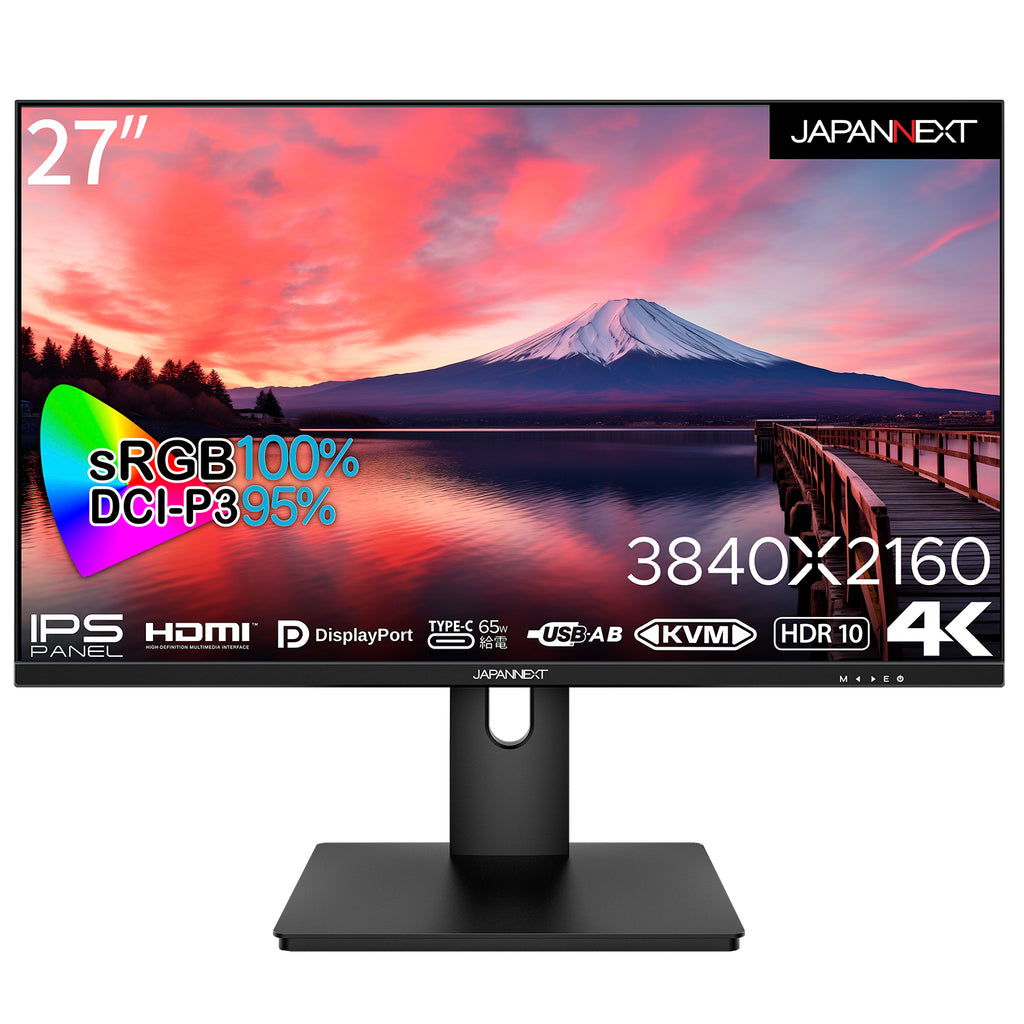 JAPANNEXT 27インチ IPSパネル搭載 4K(3840x2160)解像度 液晶モニター 