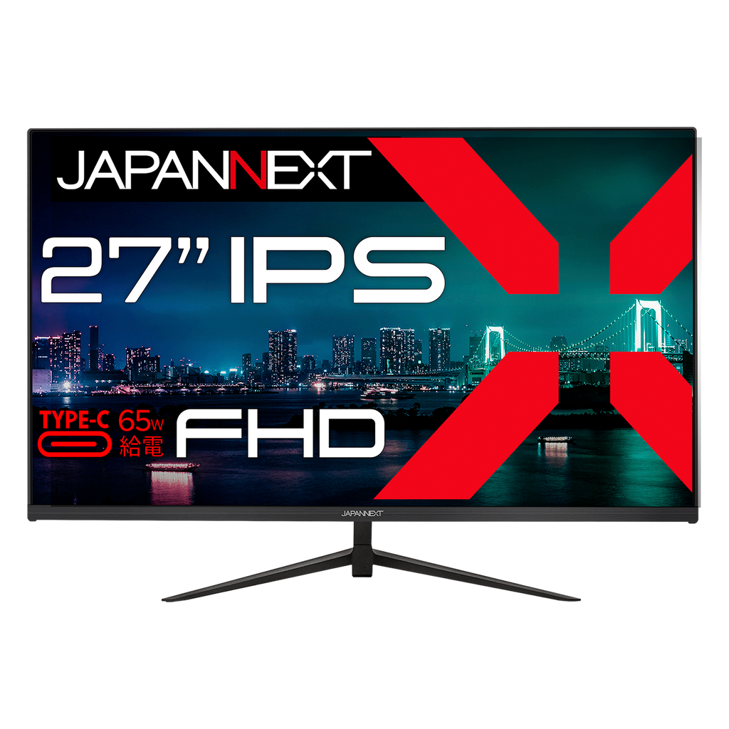 JAPANNEXT 27インチ IPSパネル搭載 フルHD(1920x1080)解像度 液晶モニター JN-IPS27FHD-C65W HDMI  USB Type-C(最大65W給電)