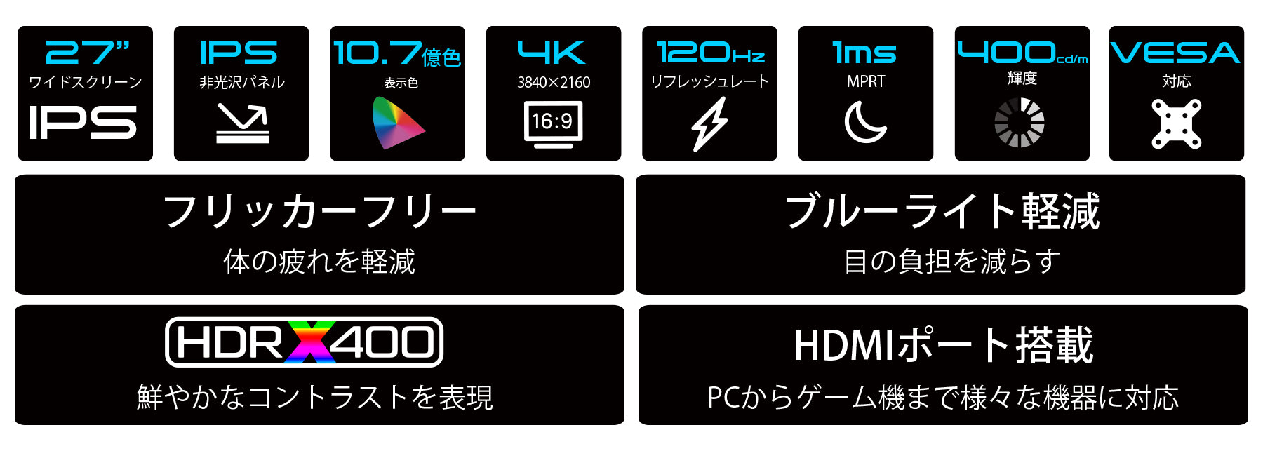 27” IPSパネル 120Hz対応ゲーミングモニター