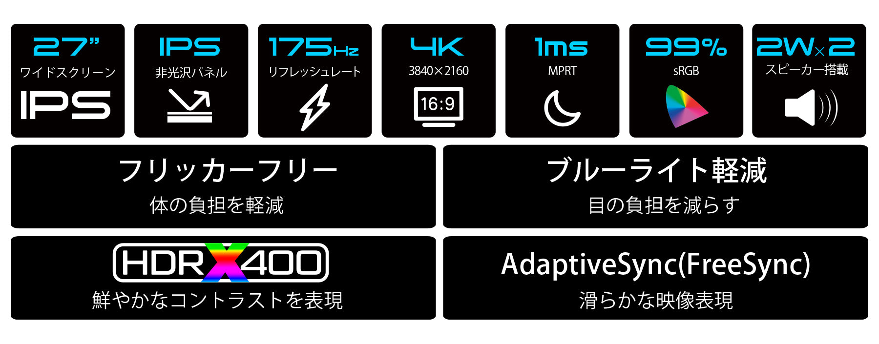 27” IPSパネル 175Hz対応ゲーミングモニター