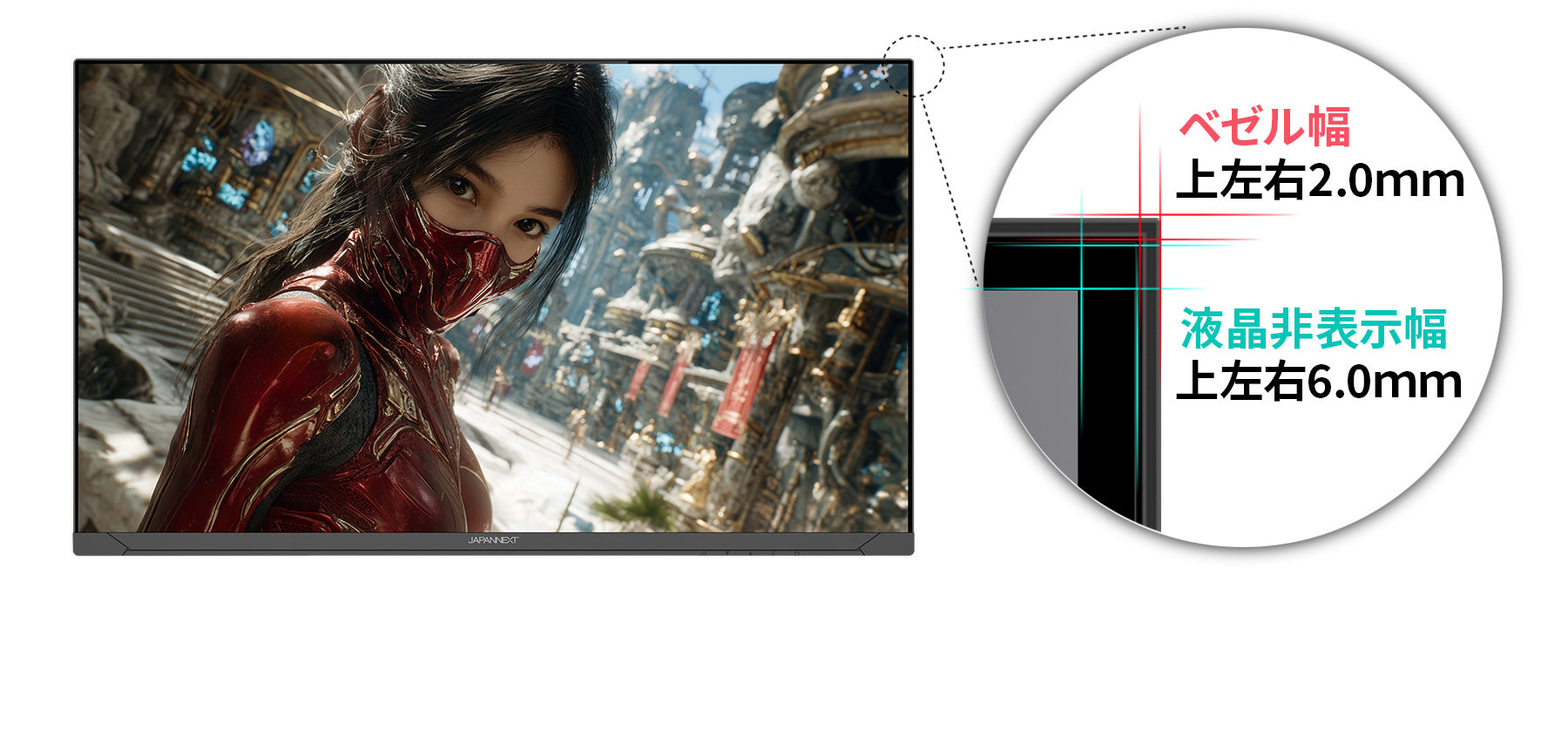 フレームレスデザイン