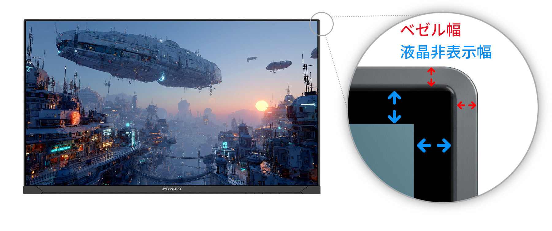 スタイリッシュなフレームレスデザイン