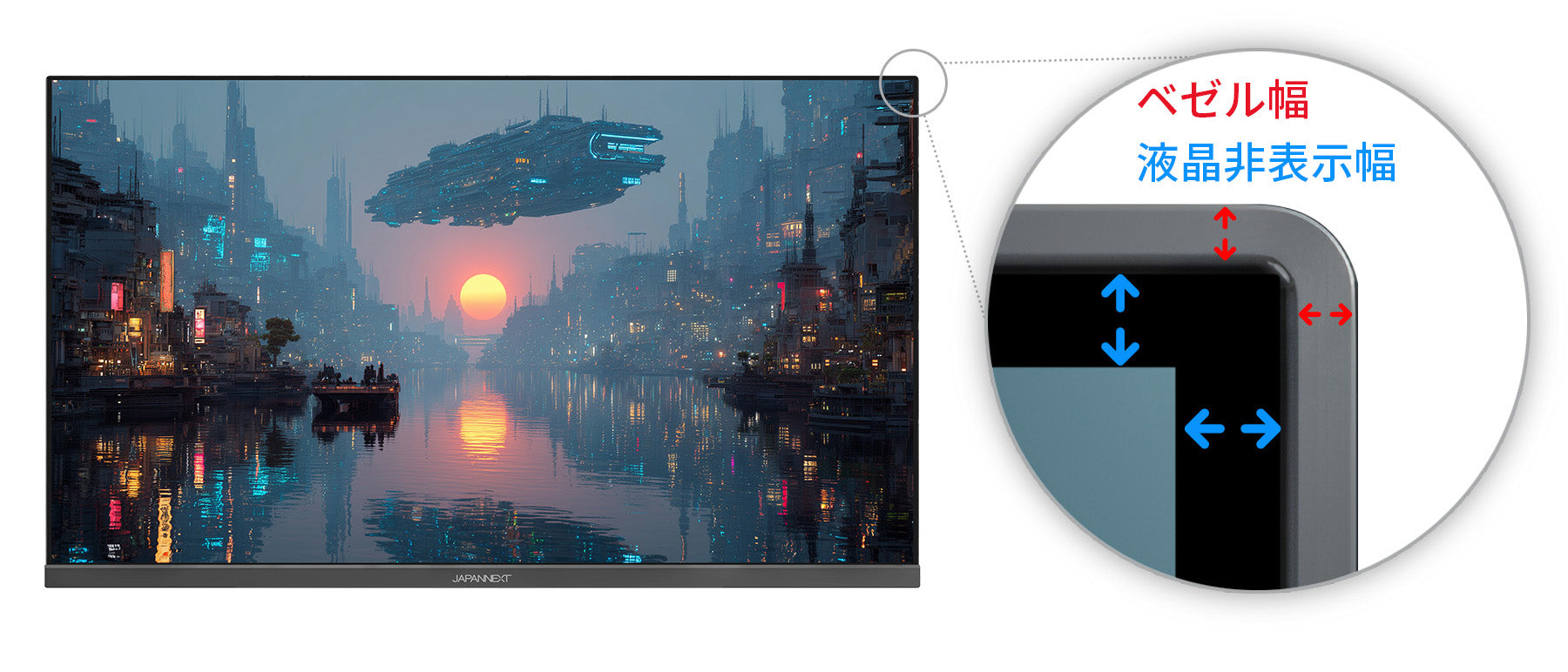 スタイリッシュなフレームレスデザイン