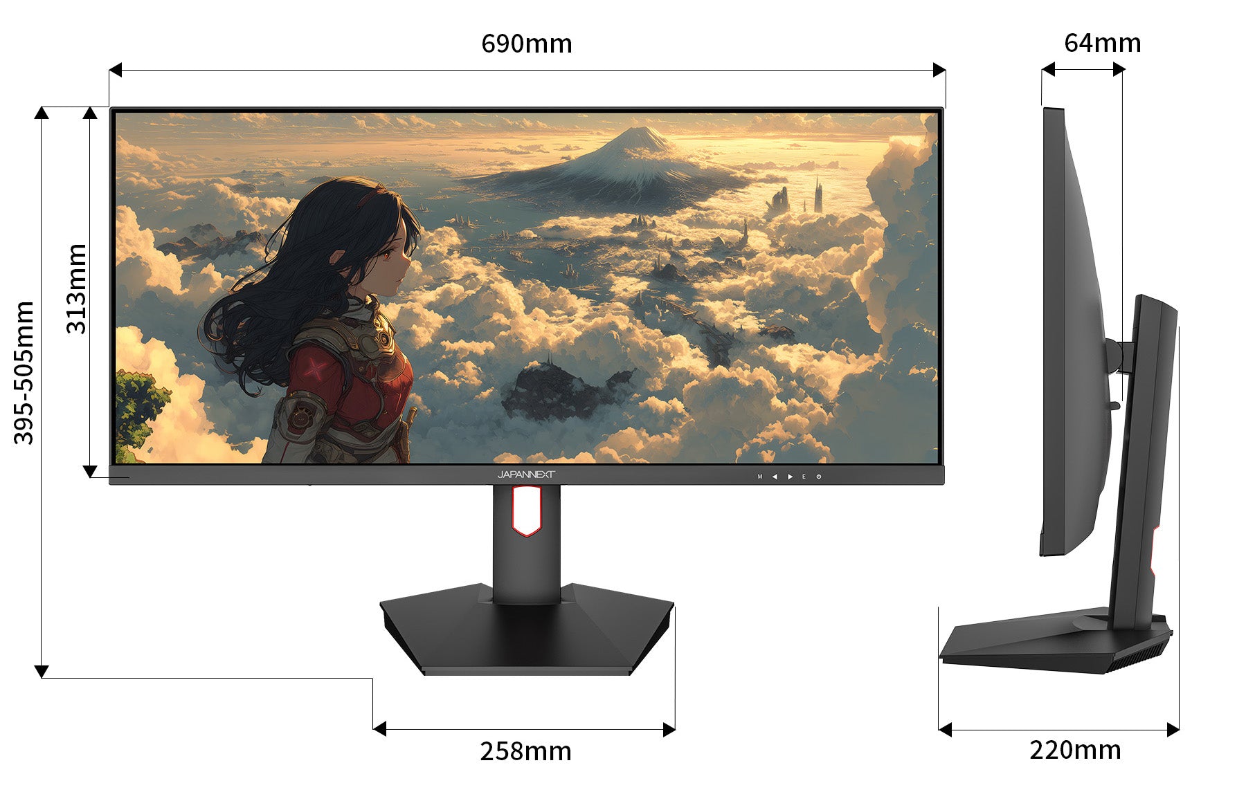 JAPANNEXT 29インチ IPSパネル搭載 200Hz/1ms(MPRT)対応 ワイドフルHD