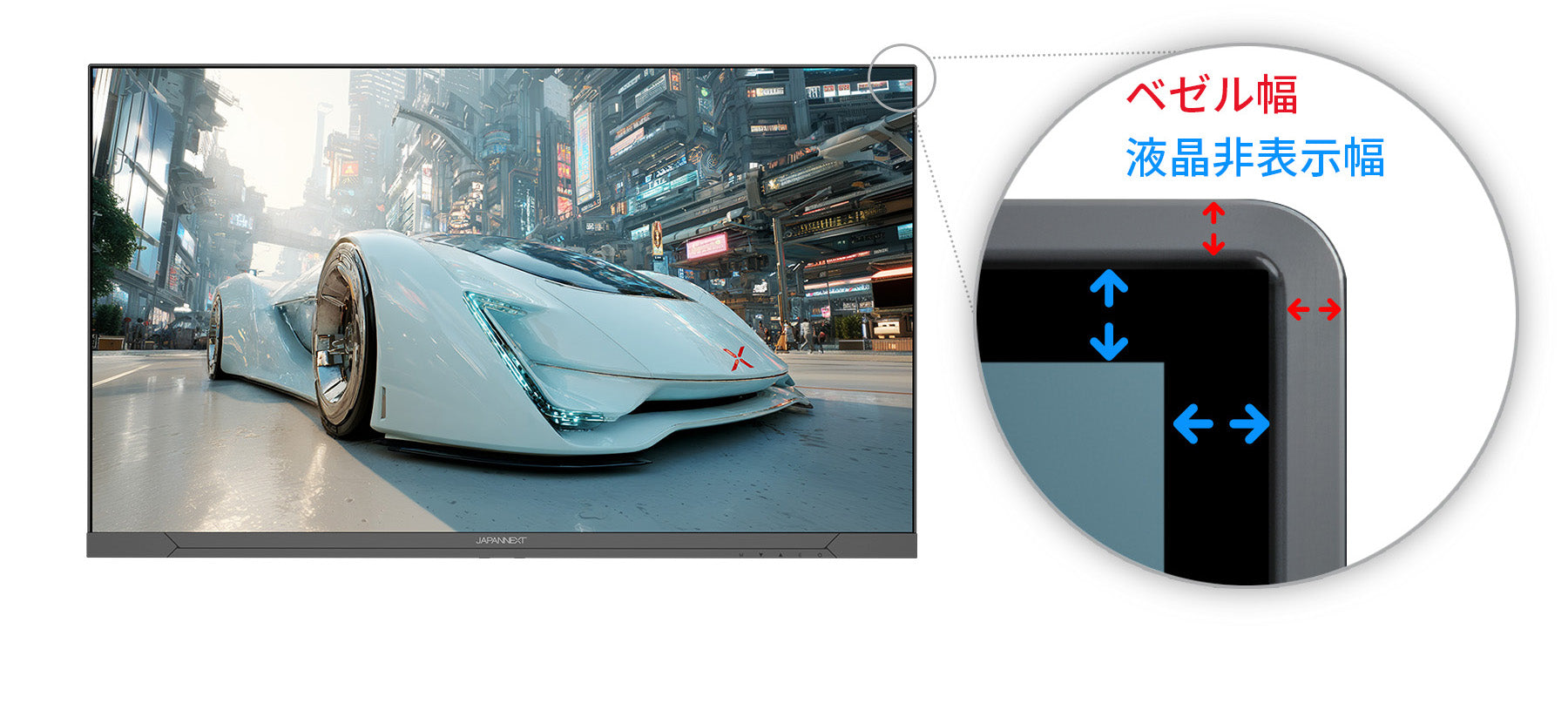 スタイリッシュなフレームレスデザイン